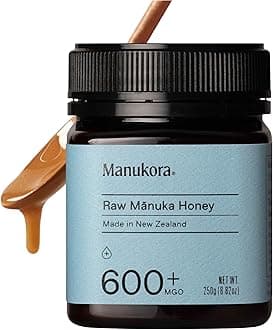 Raw Manuka Honey MGO 600+ from New Zealand, Non-GMO, Monofloral, Traceable from Hive to Hand, Daily Immune Support - 250g (8.8 Oz)