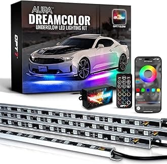 Aura DreamColor Underground Car Chase Lights with App and Remote Control, Waterproof Rigid Aluminum LED Light Bar, RGBIC Outdoor Light Kit with Accent