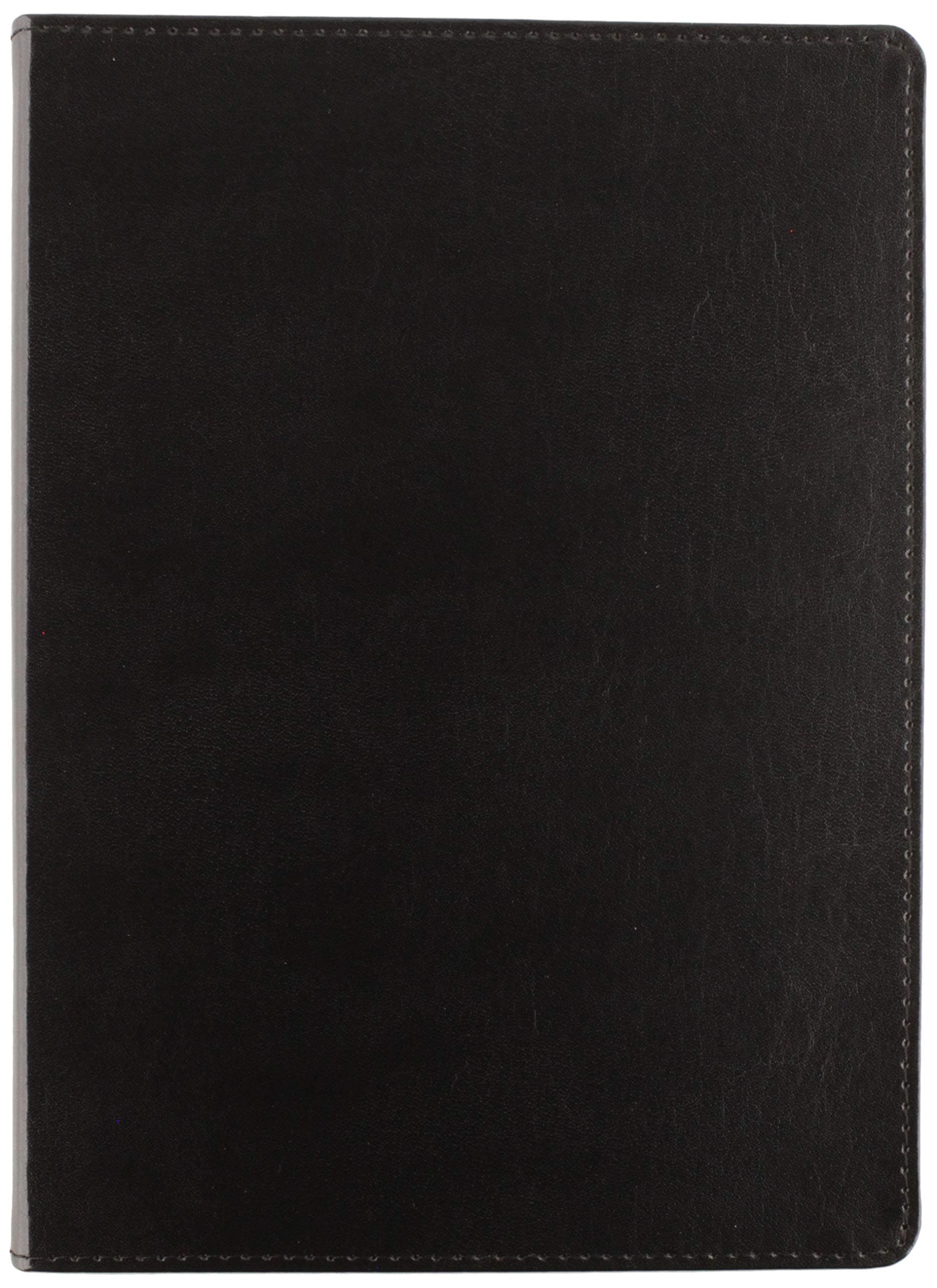 Black Leather Large Journal Notebook, 7.5'' W x 10.25'' L, 192 Pages