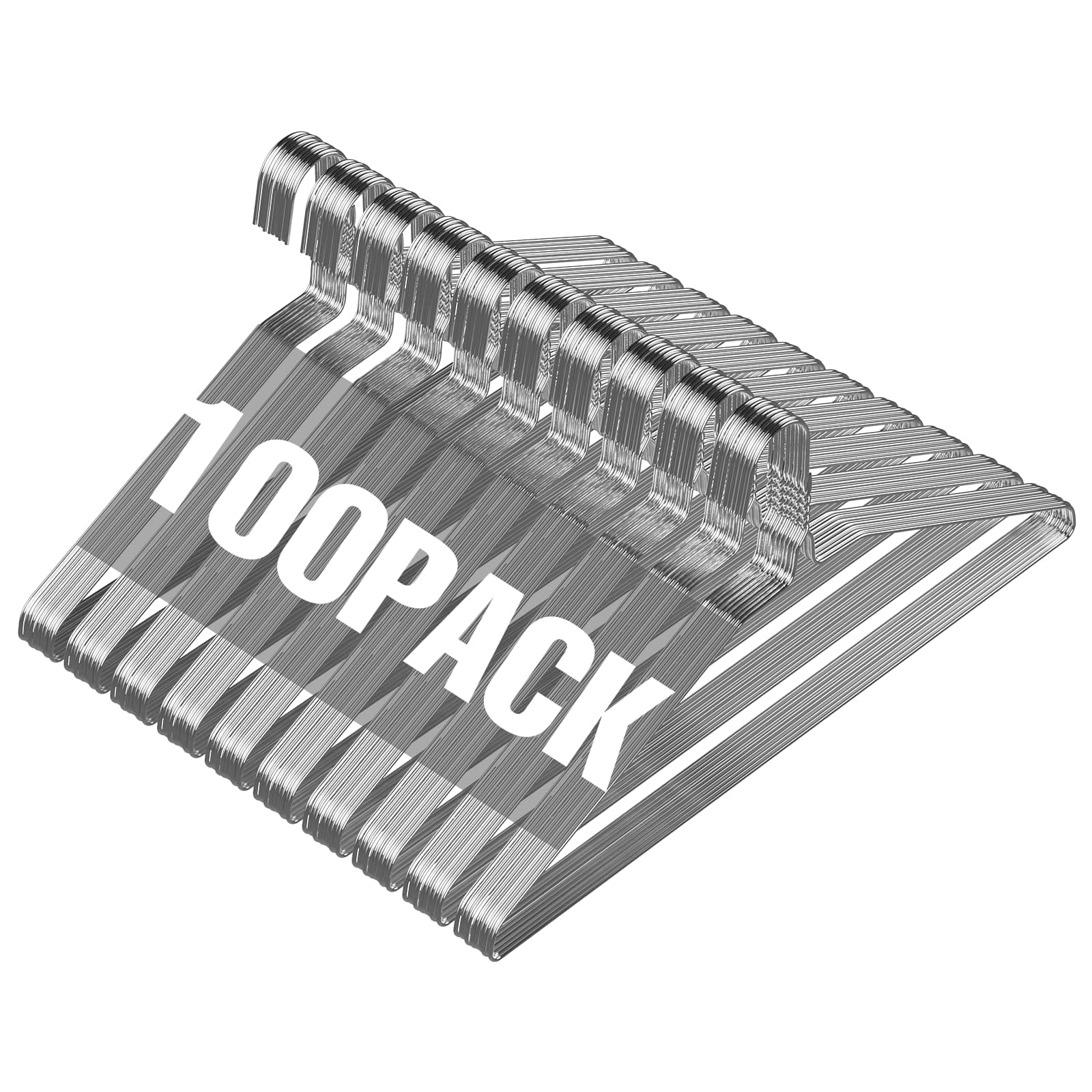 SPECILITE Wire Metal Clothes Hangers Bulk 100 Pack for Standard Size Suits, Coats, Shirts, Pants, Skirts, Space Saving, Non Slip,16 Inch 12 Gauge Ultra Thin, Silver