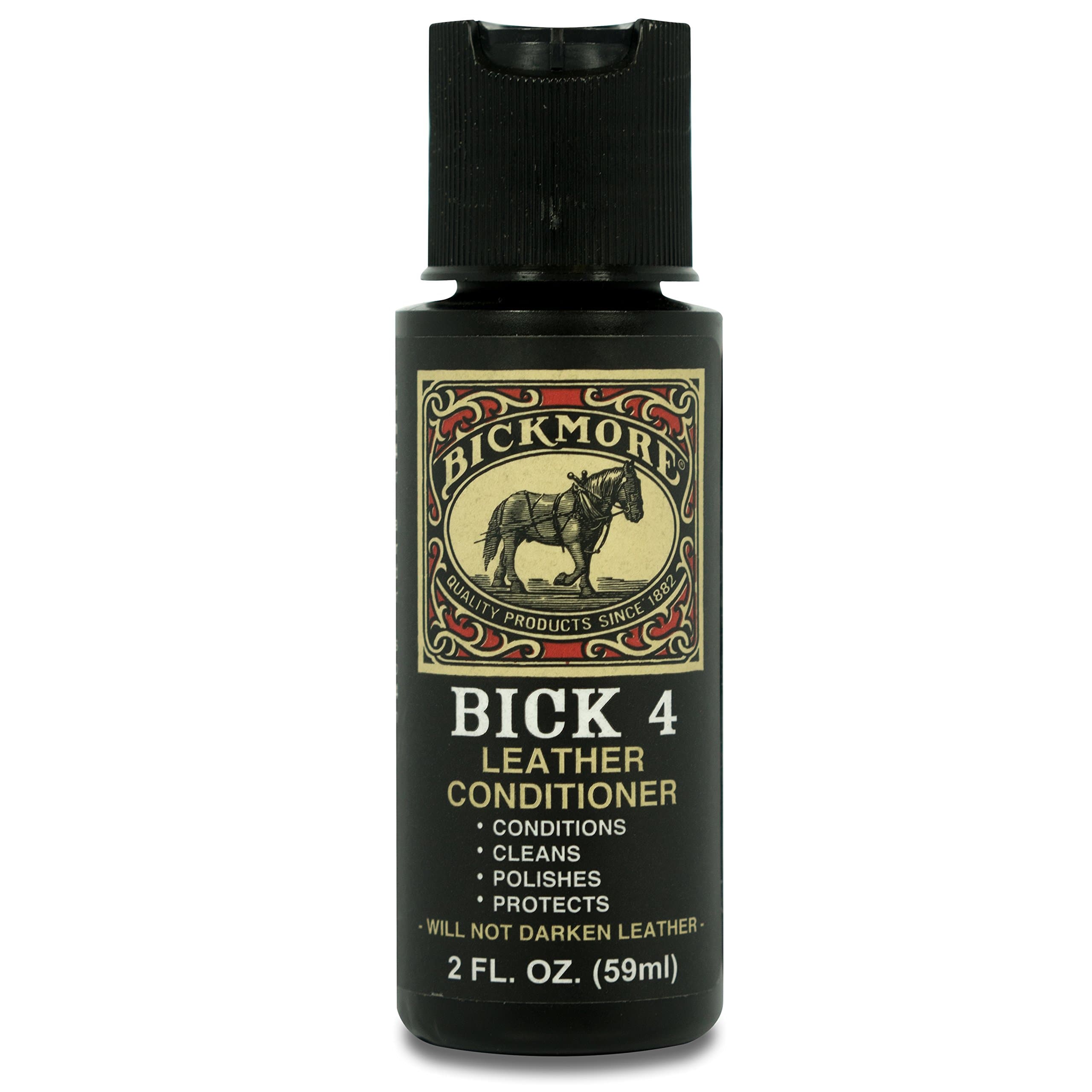 Bickmore Bick 4 Leather Conditioner and Leather Cleaner 2 oz - Will Not Darken Leather - Safe of Leather Apparel, Furniture, Jackets, Shoes, Auto Interiors, Bags & All Other Leather Accessories