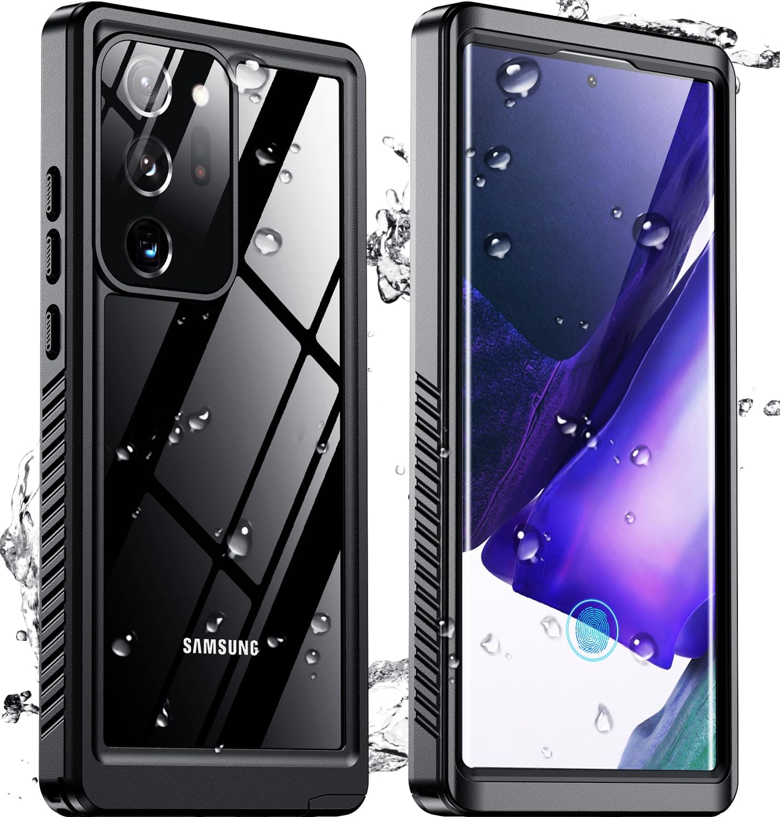 SPIDERCASE for Samsung Galaxy Note 20 Ultra Case Waterproof, [12FT Military-Grade Drop Protection] [IP68 Water Resistance] Full Body Heavy Duty Rugged Shock-Proof Case for Note 20 Ultra 6.9''-Black