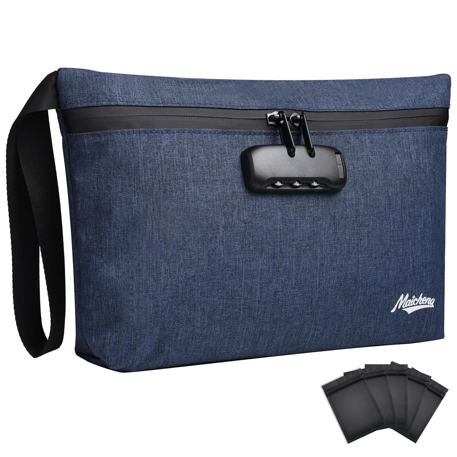 Storage Bag with Combination Lock 12.6"x7.5" Large Storage Container Medicine Lock Bag Money Organizer Travel Storage Case