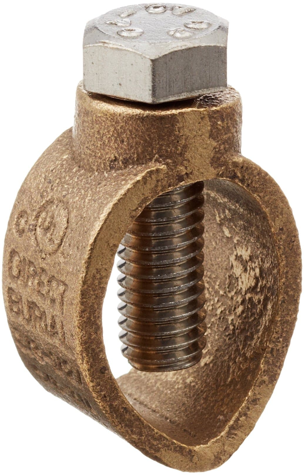 NSI GRC-3834 Range Taking Ground Rod Clamp with Silicon Bronze Screw, 10 sol - 1/0 str Ground Wire Range