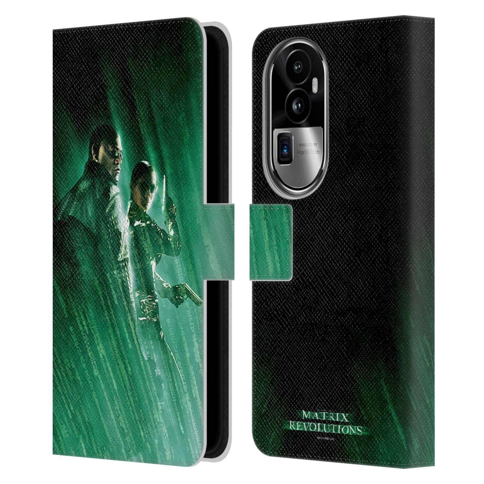 Head Case Designs Officially Licensed The Matrix Revolutions Morpheus Trinity Key Art Leather Book Wallet Case Cover Compatible With Oppo Reno10 Pro+