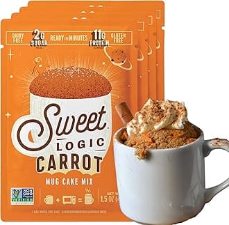 Keto Dessert Mug Cake Mixes - Carrot Cake - Low Sugar - Gluten-Free - Low Carb - Diabetic-Friendly Sweets - Natural Ingredients - High Protein - Delicious Keto Treats (4 Pack)