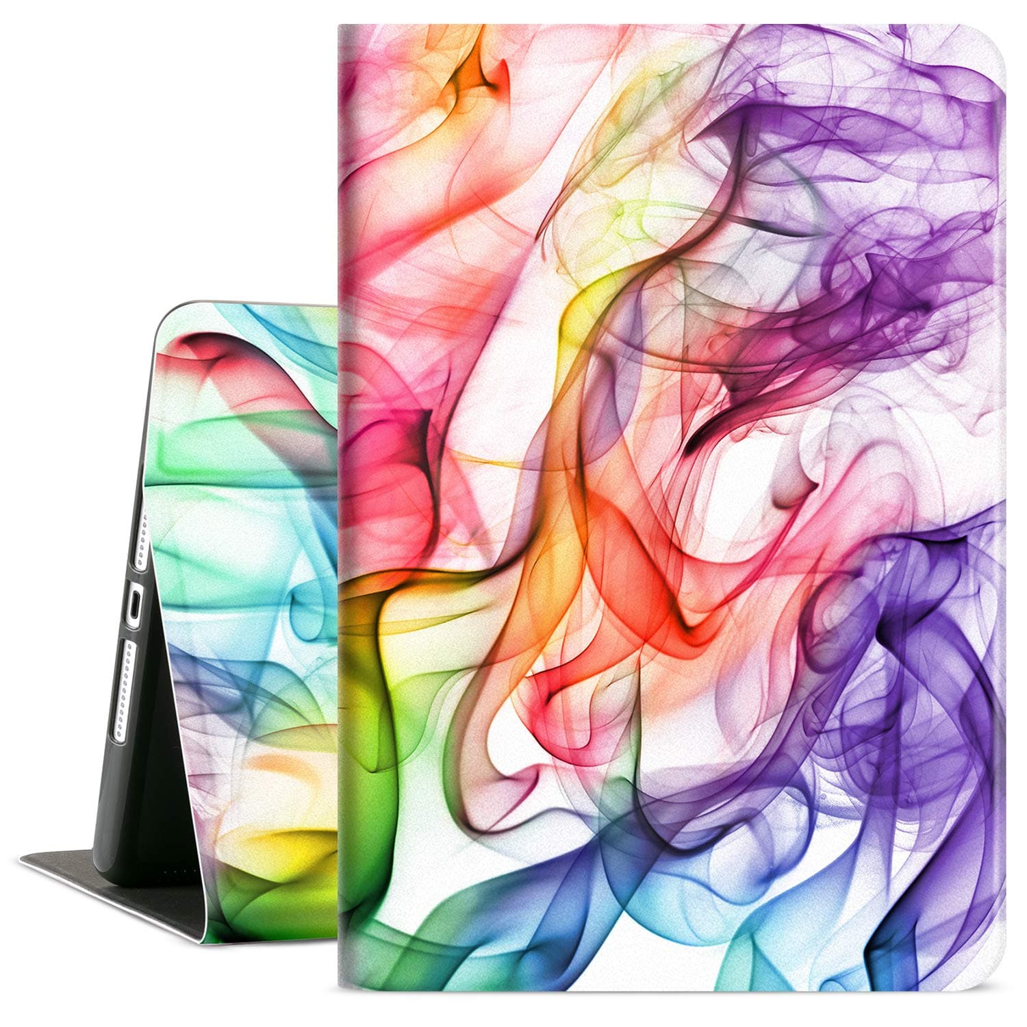 iPad 9th Generation Case, iPad 8th Generation Case, iPad 7th Generation Case, iPad 10.2 Case Kid Boy Girl Women Men Multi-Angle View Case Adjustable Stand Auto Wake/Sleep, Colored Smoke