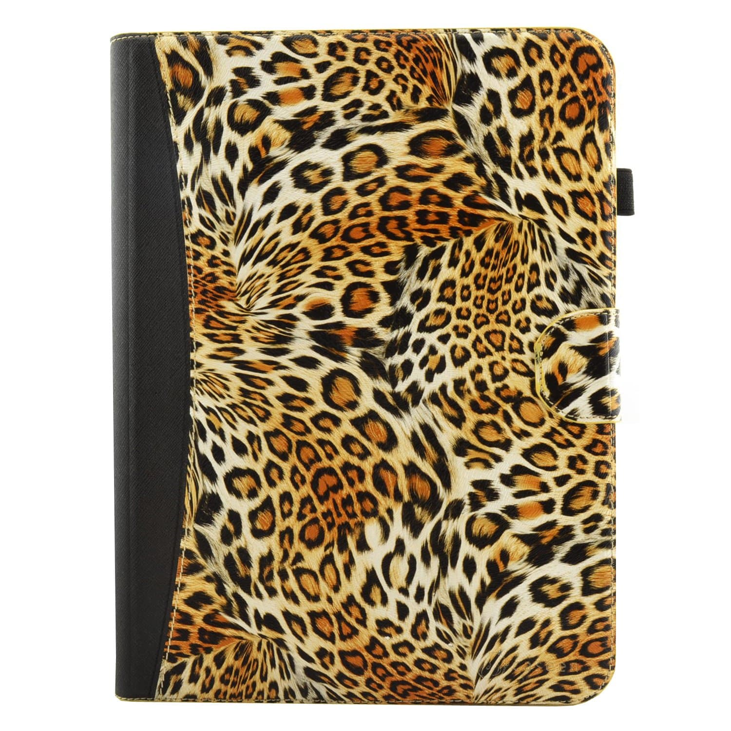 caseen Universal Tablet Wallet Case 8.9-10.1 Inch (Leopard/Black) w/Multi-Angle Rotating Stand - Terra 360
