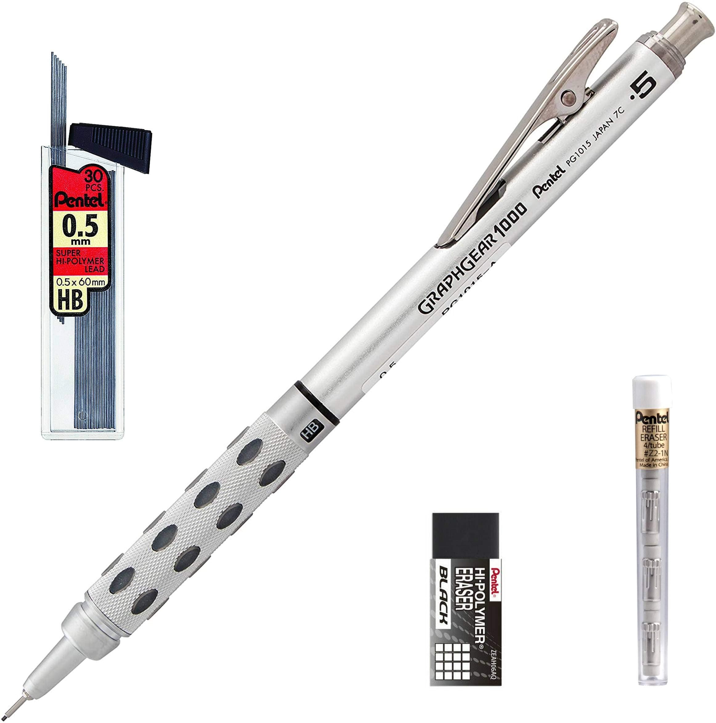 Pentel 4-piece Set, Pg1015a, 0.5mm Graph Gear 1000 Automatic Pencil by Graph Gear 1000
