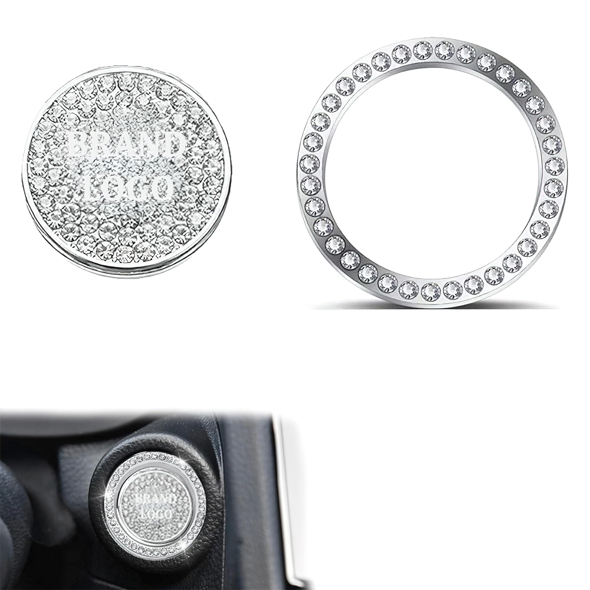 Car Engine Push Start Stop Button Diamond Ring Interior Decoration Accessories For A-Class, C-Class, E-Class, GLA, GLB, GLC, GLE, AMG C 43, AMG A35, EQB, EQC