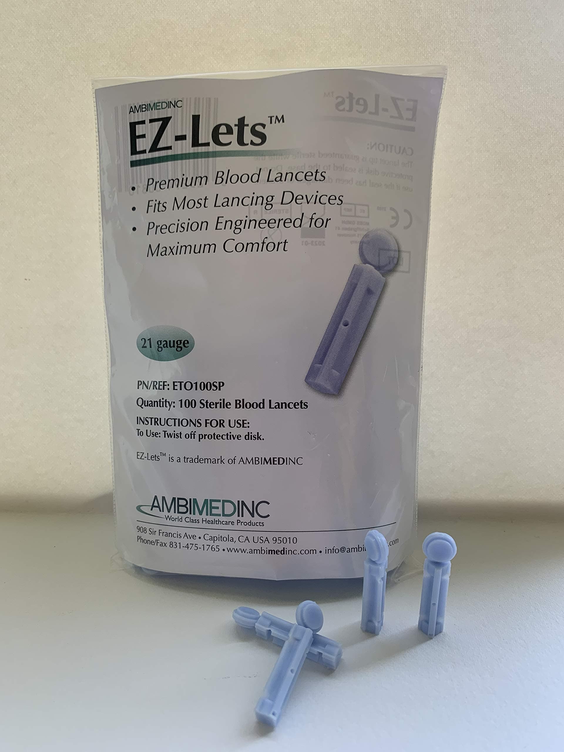 EZ-Lets- 21 Gauge Blood Lancets