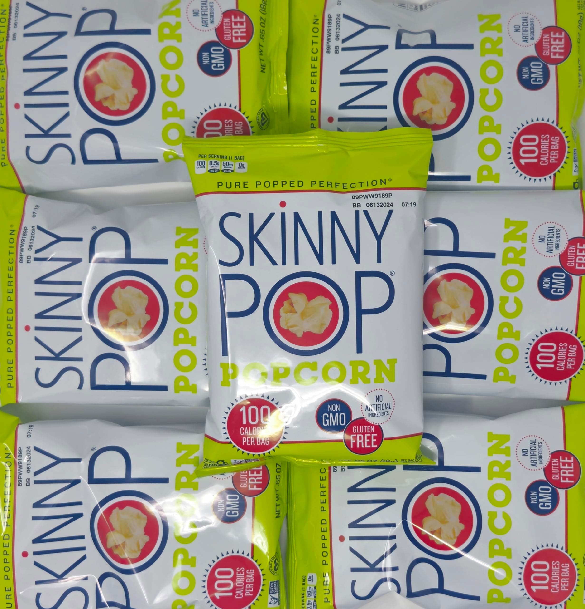 Skinny Pop Original Snack Pack, 0.65 oz, Pack of 7