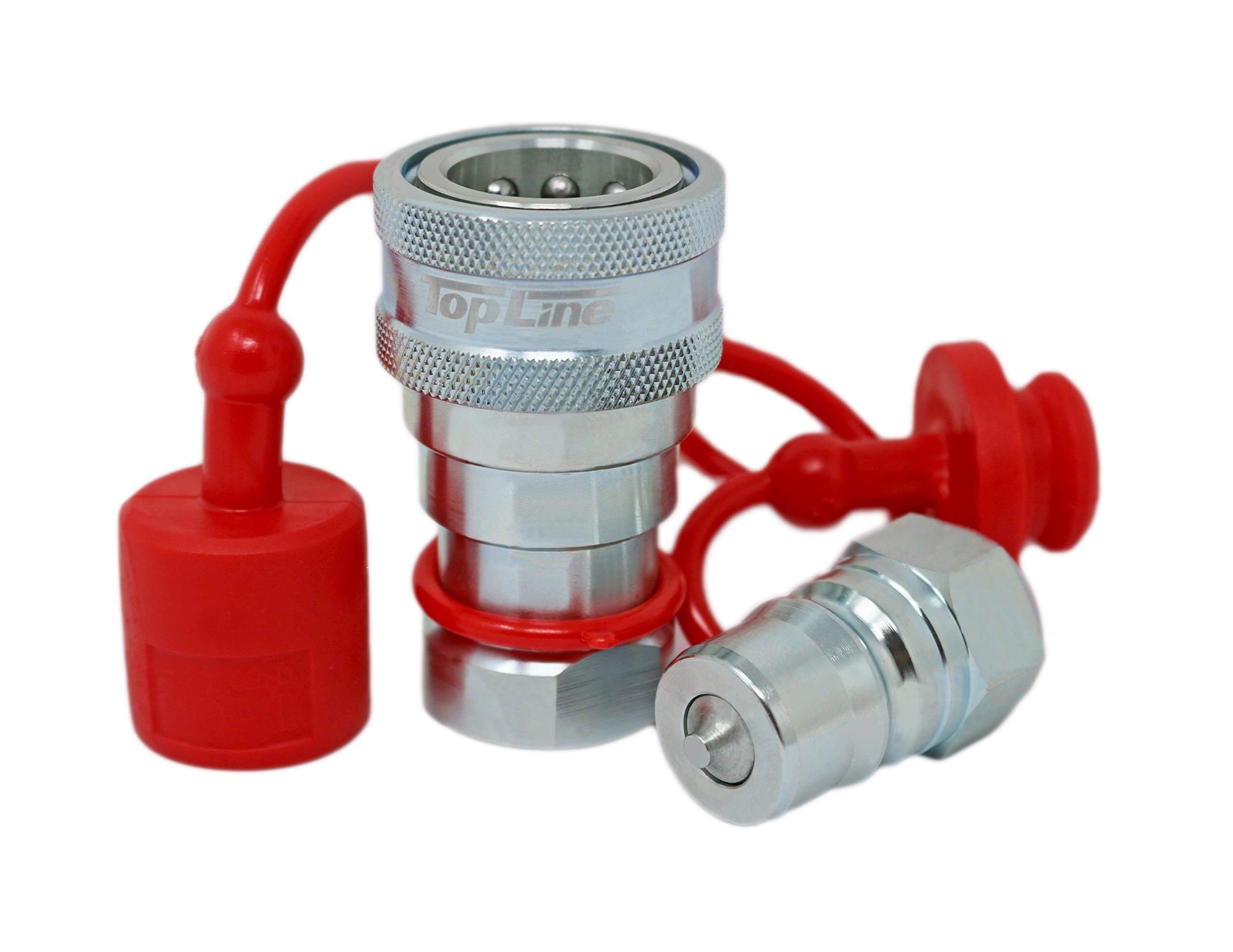 TL70 1/4" NPT Thread Hydraulic Coupler Set ISO 7241-B 1/4 Body Poppet Bobcat Skid Steer Coupling with Dust Caps