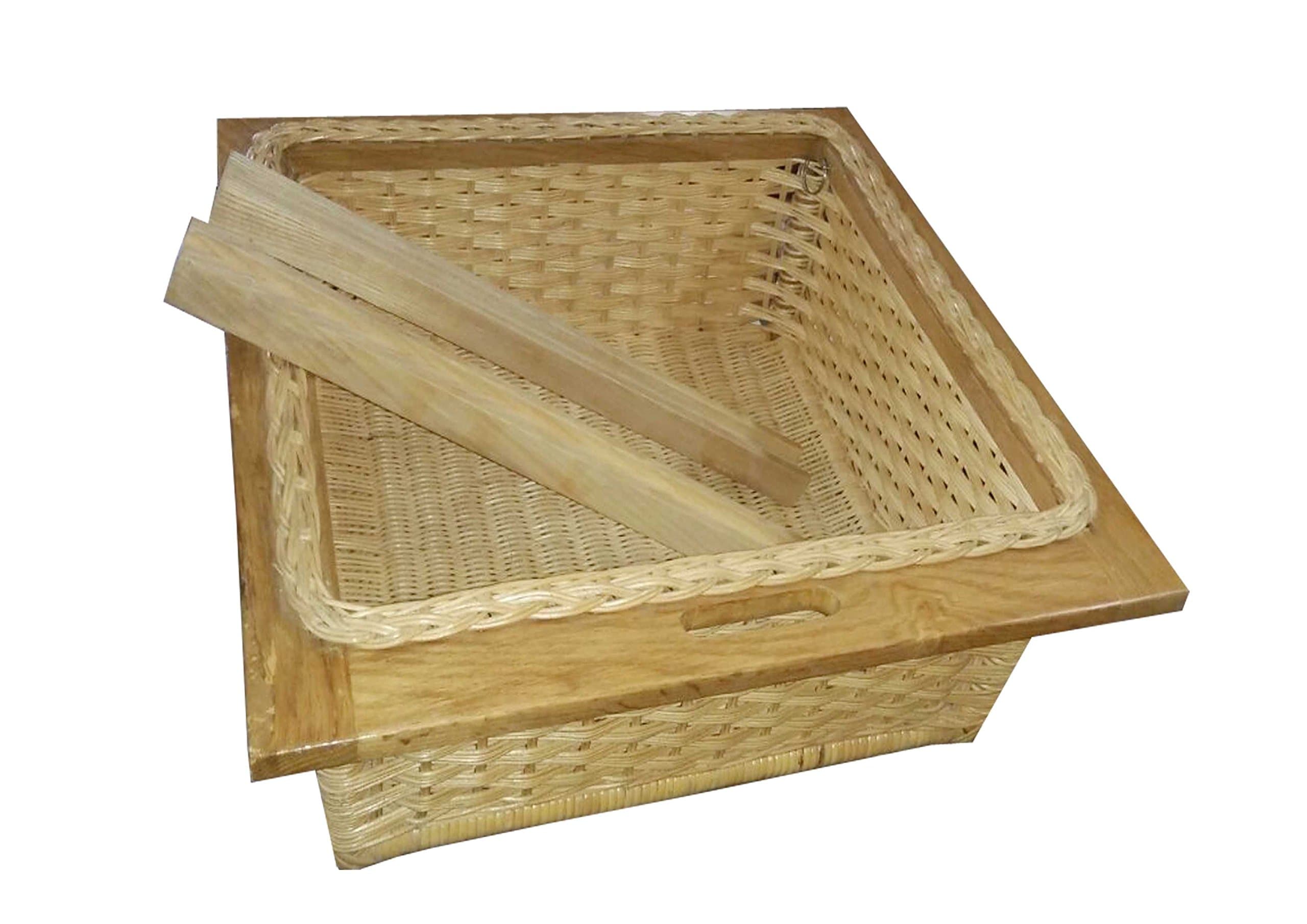 Pull out Wooden wicker basket Modular kitchenware (WxLxH)inches
