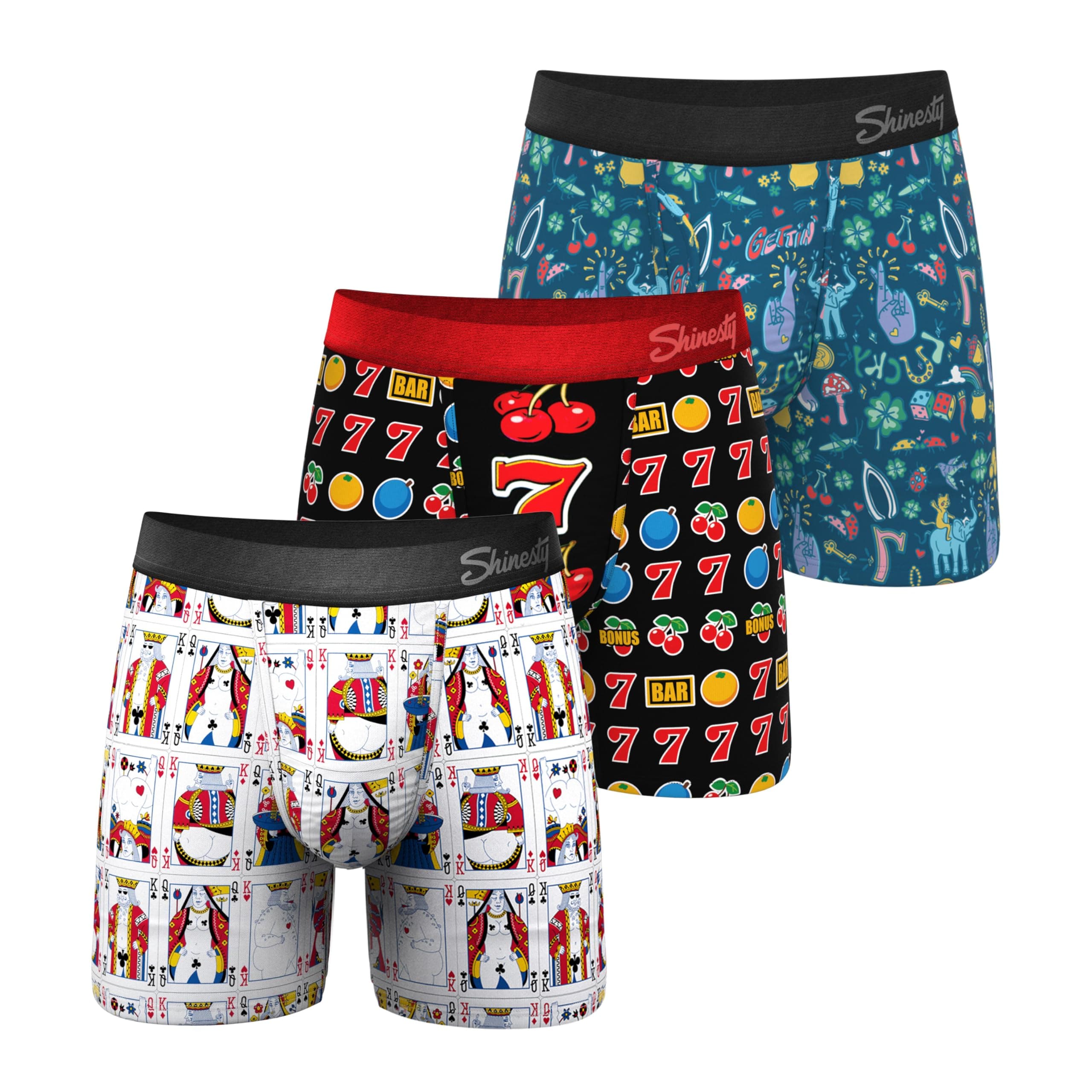 Shinesty Boxer Briefs for Men Pack of 3 - Hammock Support Pouch Underwear for Men - Flyless