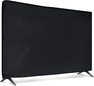 kwmobile Indoor 65" TV Cover – Television Dust Cover Screen Protector – TV Screen Dust Protection – Synthetic Fabric Black