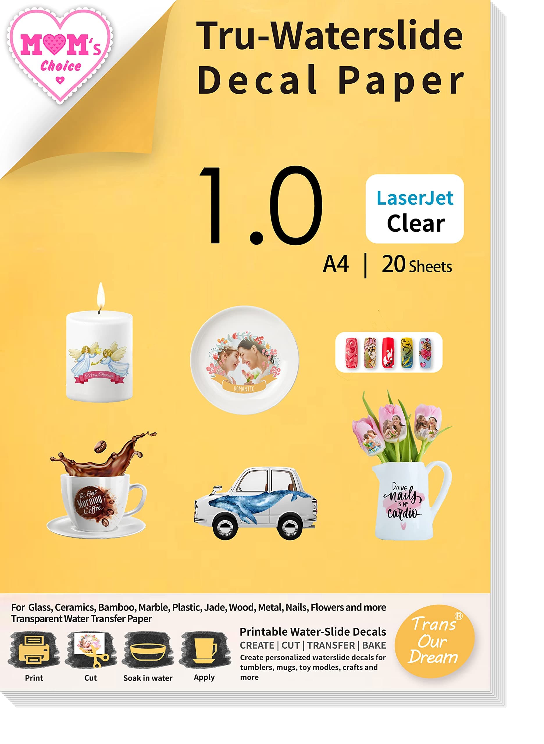 Laser WaterSlide Decal Paper Clear