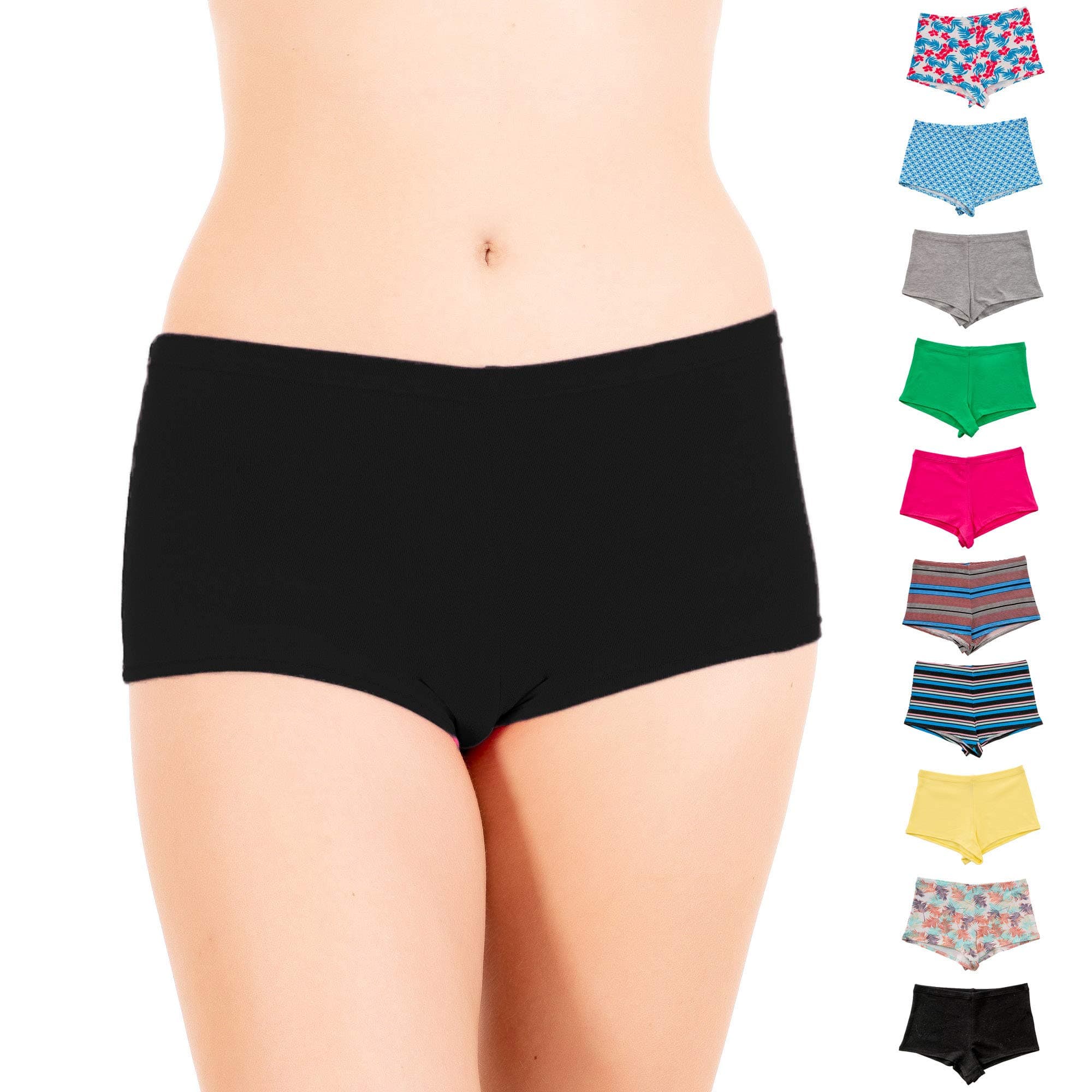 Alyce Intimates 12 Pack High Waisted Cotton Boyshort