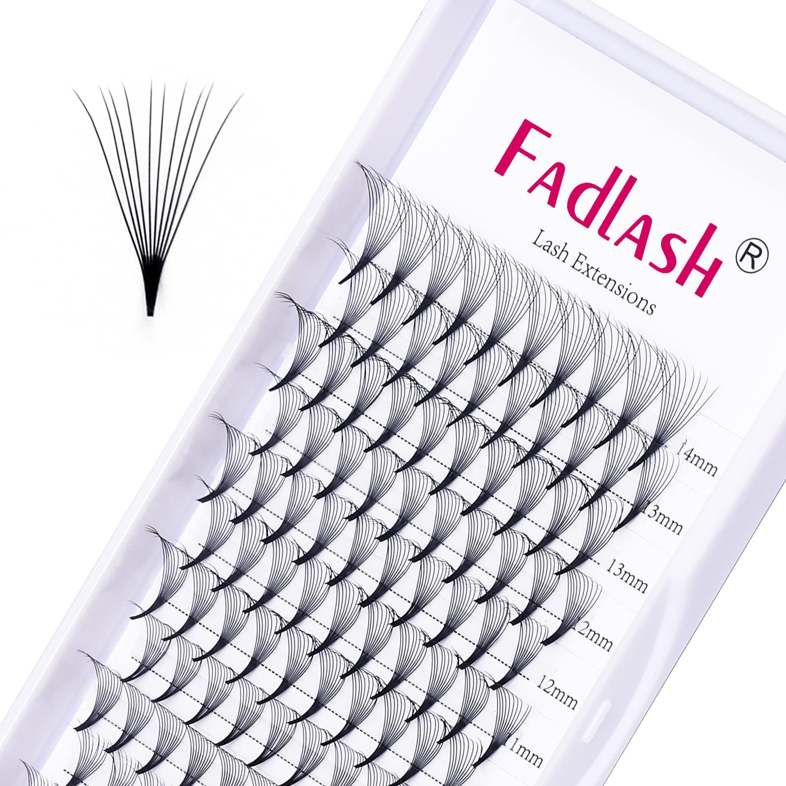 10D Premade Volume Eyelash Extensions Pro Ponit Premade Lash Extensions Fans Pre Made Fanned Russian Volume Lash Extensions Long Lasting (10D-0.07-C, Mix 8-14mm)