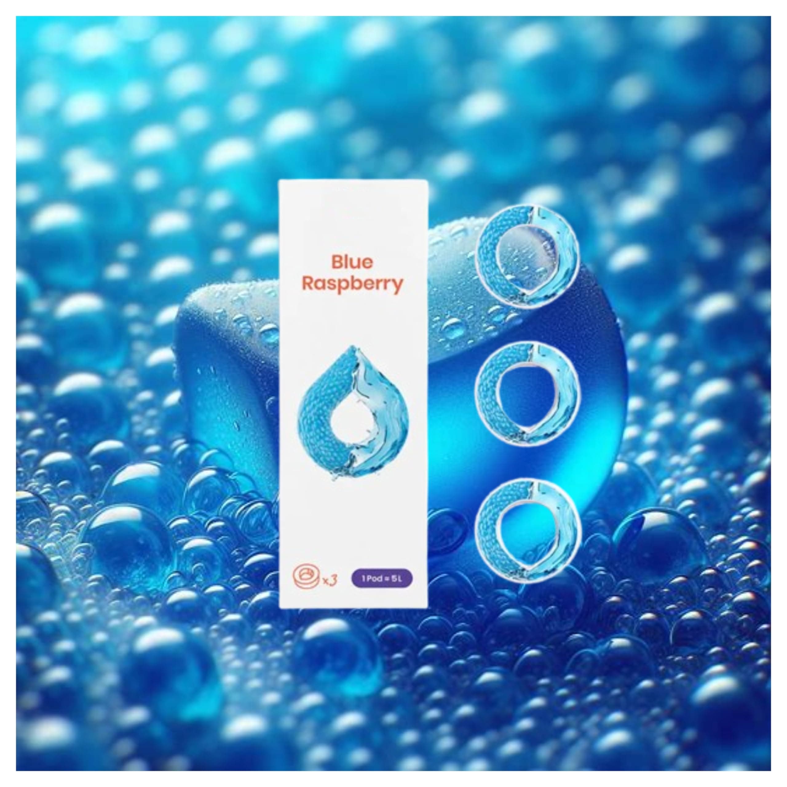 GenericRefreshing Blue Raspberry Air Water Flavour Pods | 3 Genuine Up Pods Per Pack | 0 Calories 0 Sugar | No Artificial Sweeteners