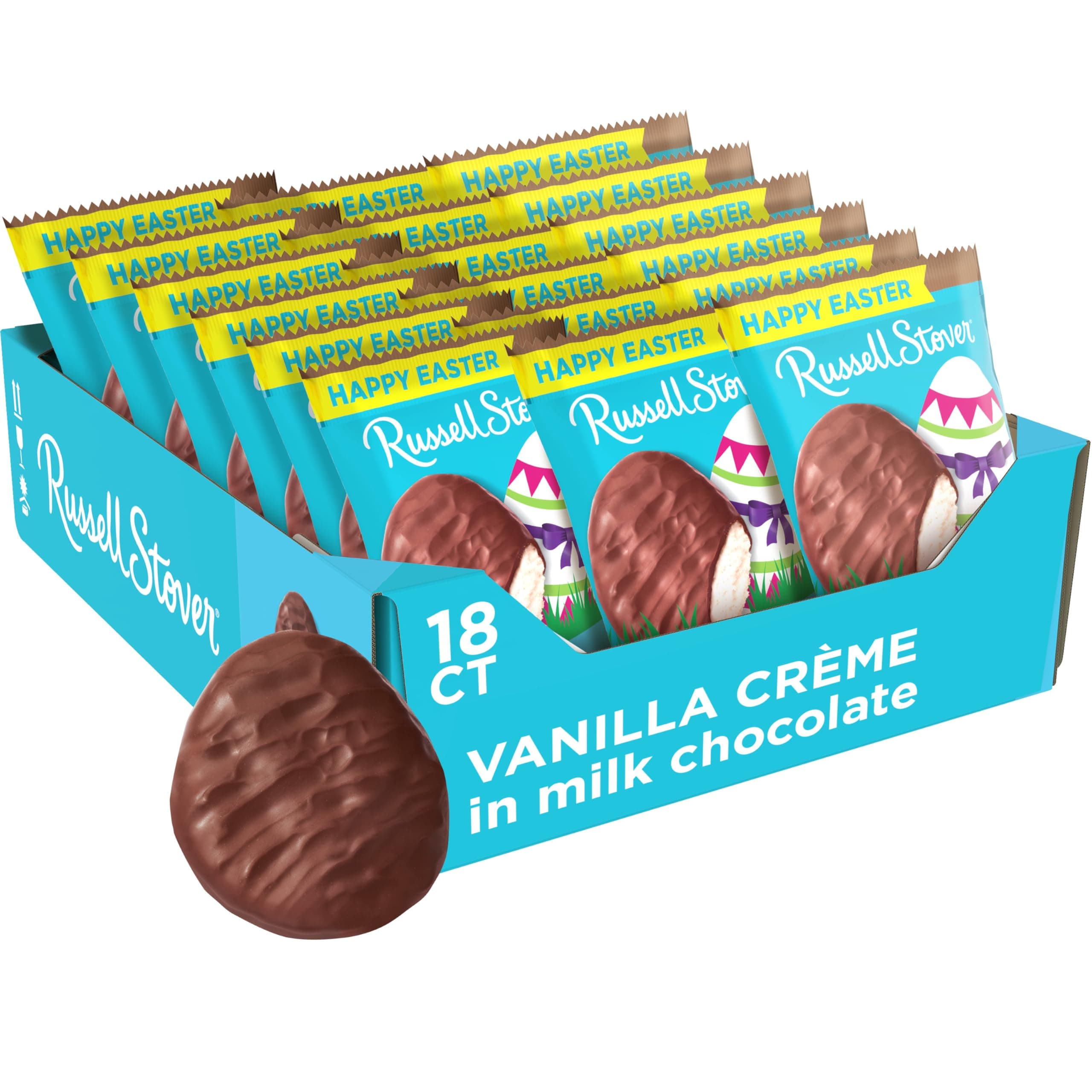Easter Vanilla Crème Milk Chocolate Easter Egg, 1.3 oz. (Pack of 18)