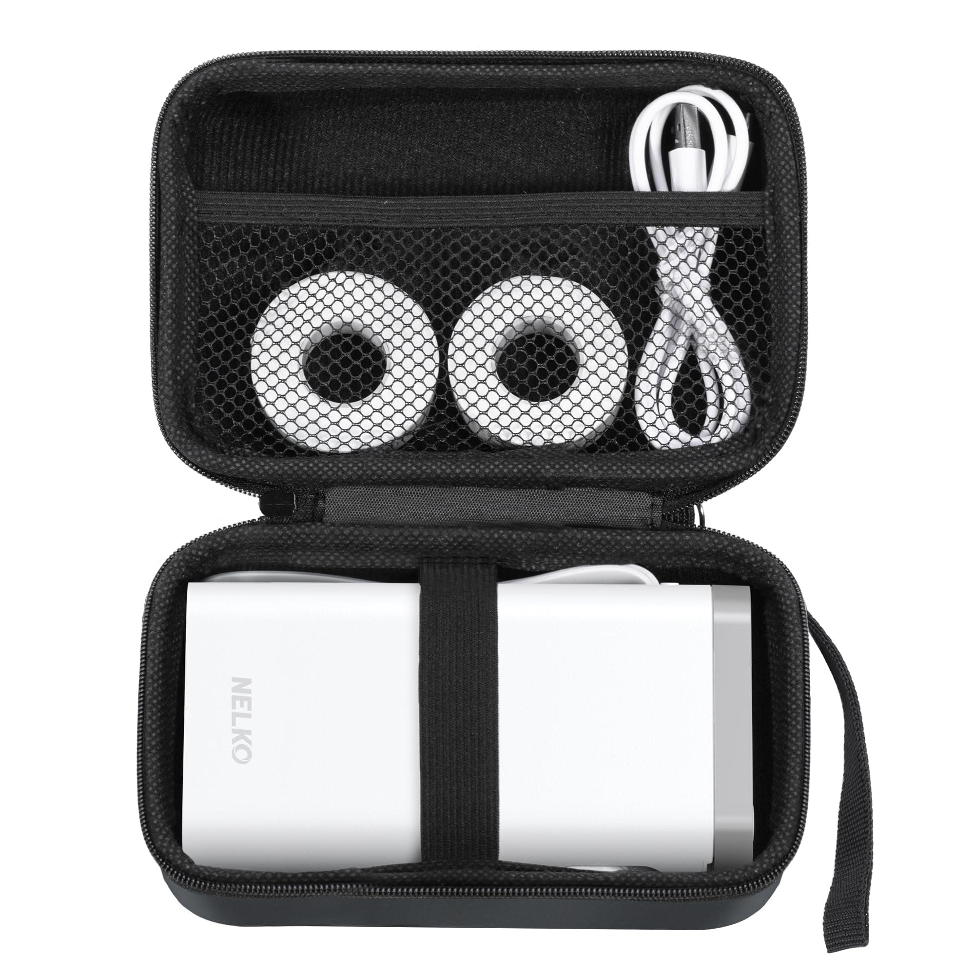 Genuine Case for P21 Label Maker, Compatible with Phomemo D30 D35 Label Maker, for NIIMBOT D11 D110, for JADENS/Memoking/SUPVAN, Box with Mesh Pocket for Batteries Accessories (Case Only), Black