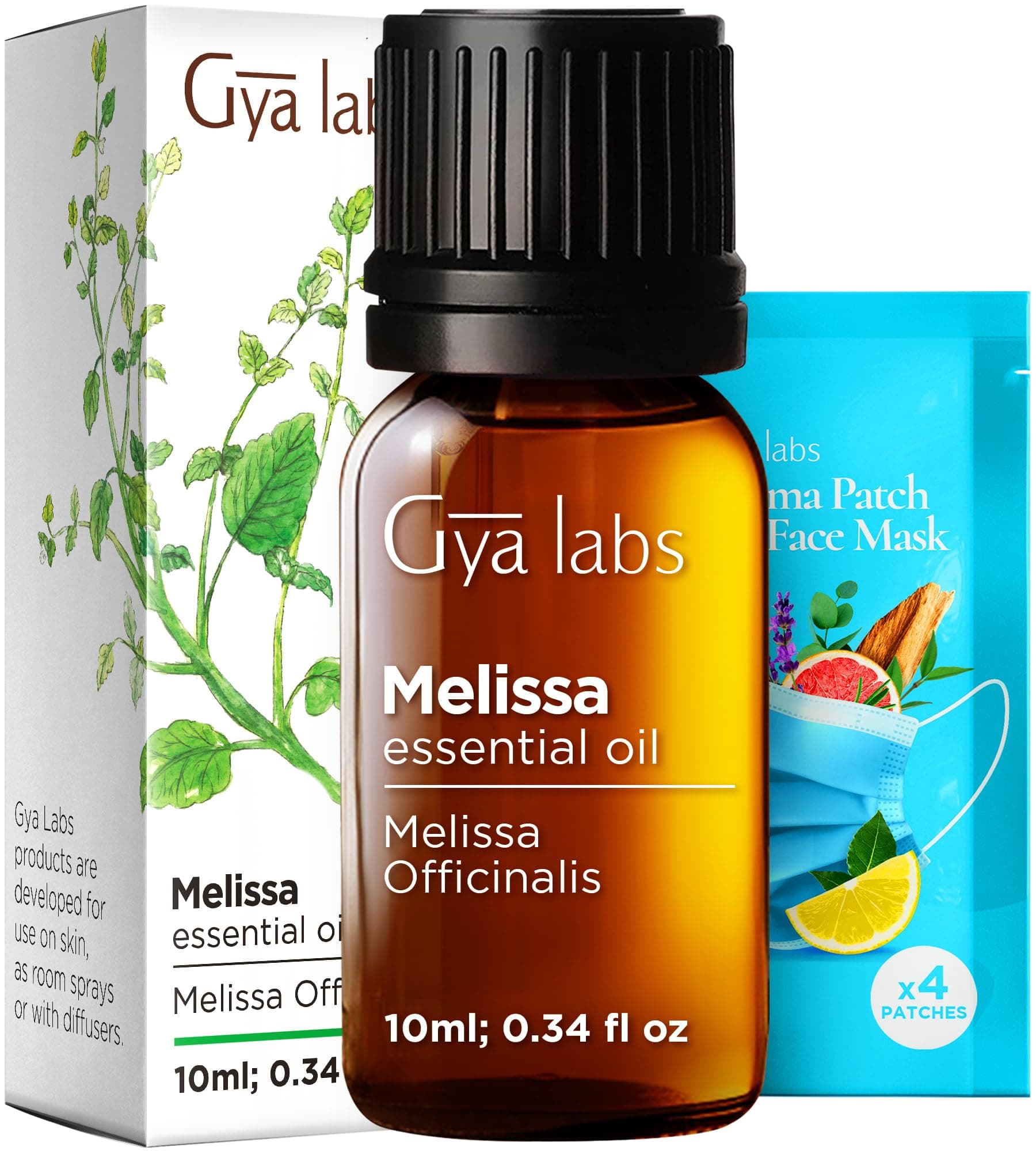 Gya Labs Melissa Essential Oil for Diffuser - Natural Melissa Essential Oil for Skin, DIY, Aromatherapy - Sweet & Herbaceous Scent - 100% Natural (0.34 Fl Oz)