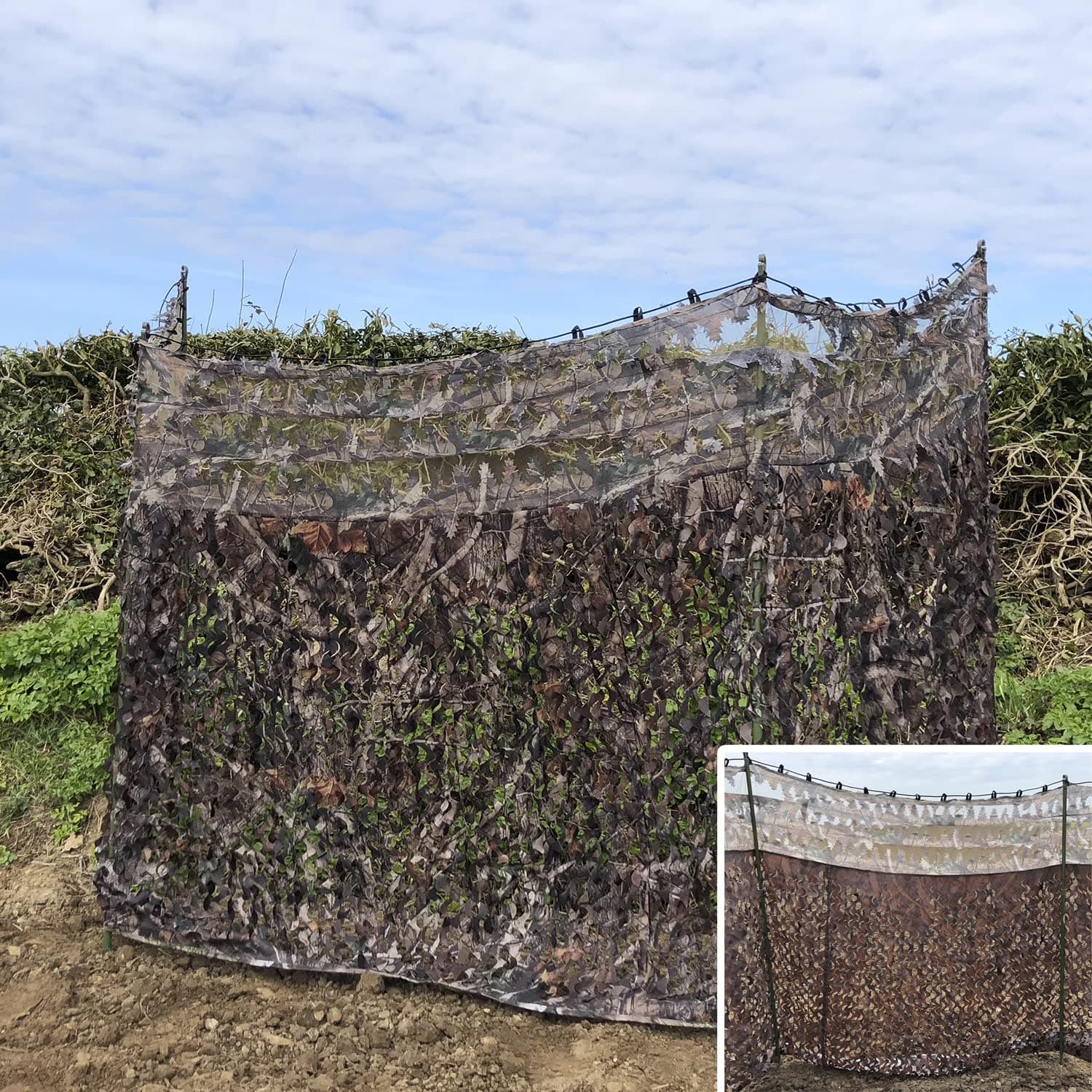 NITEHAWK Camo Hunting/Shooting Blind Screen Net Hide With Clear View Top