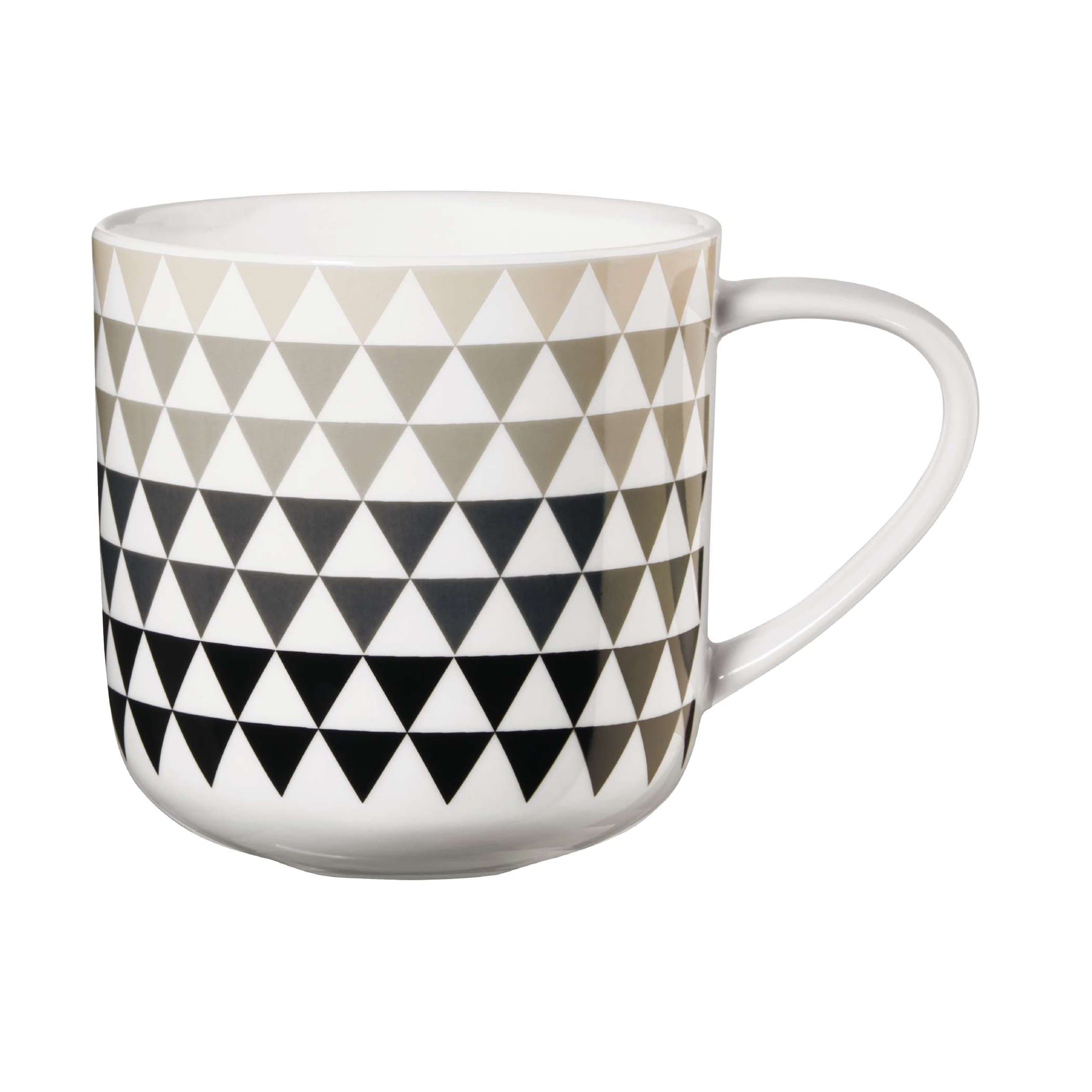 ASA Mug with Handle Triangle Grey Black 9.2 cm Height 9