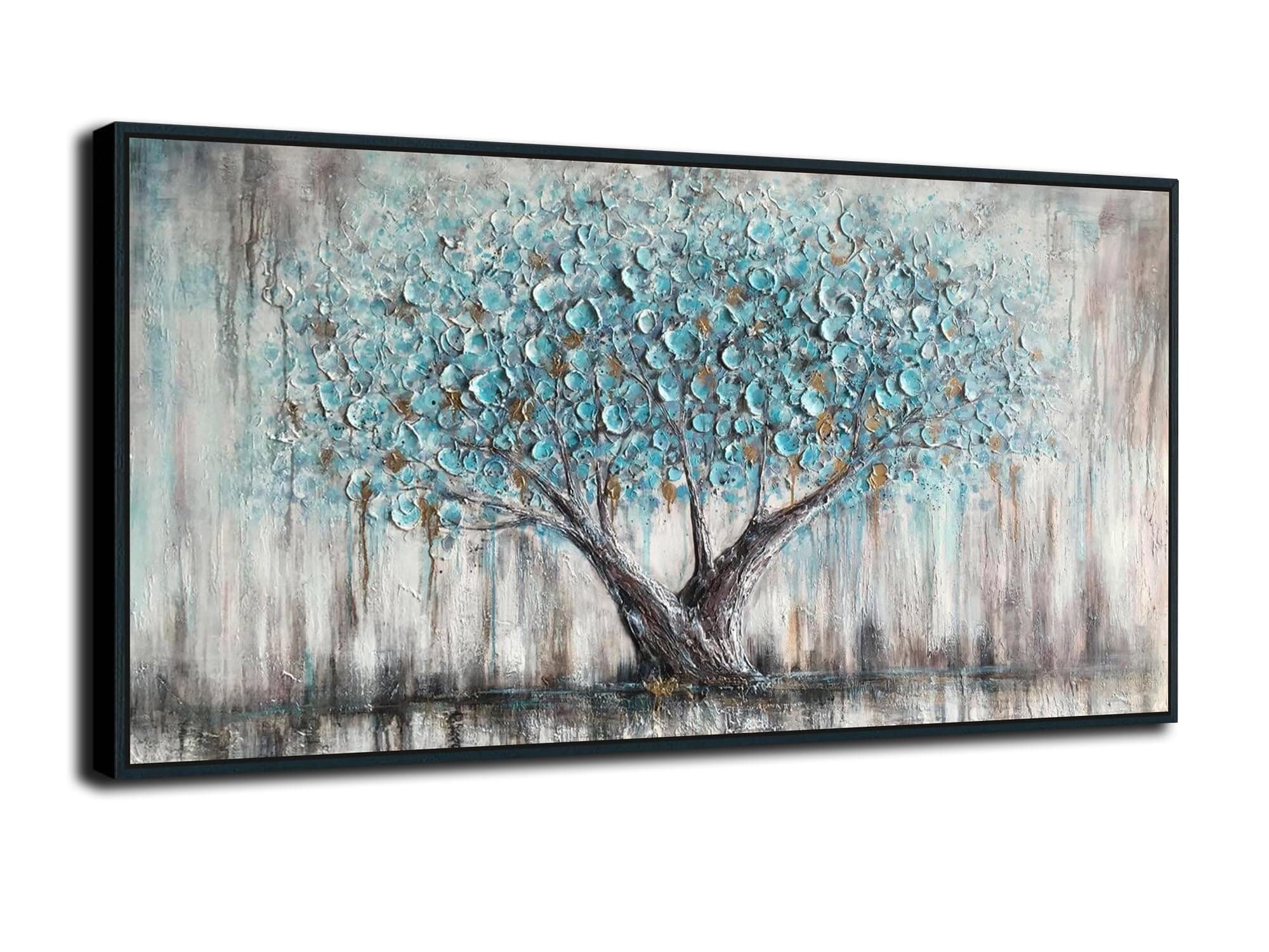 Arjun Framed Blue Tree Canvas Wall Art for Living Room Tree of Life Abstract ...