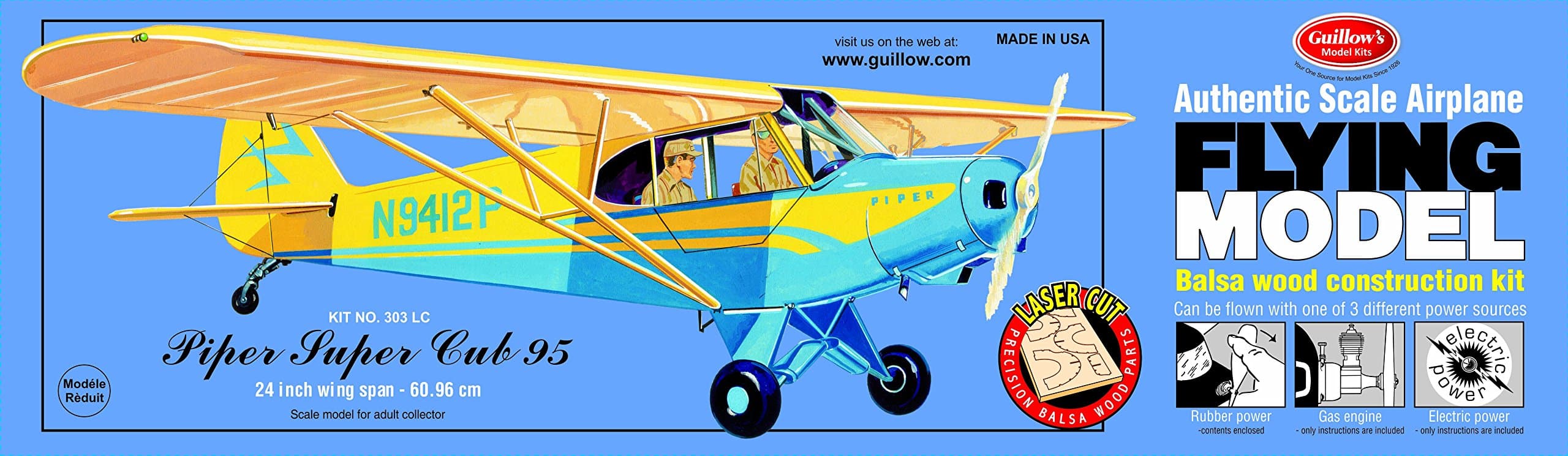 Guillow's Piper Super Cub 95 Laser Cut Model Kit