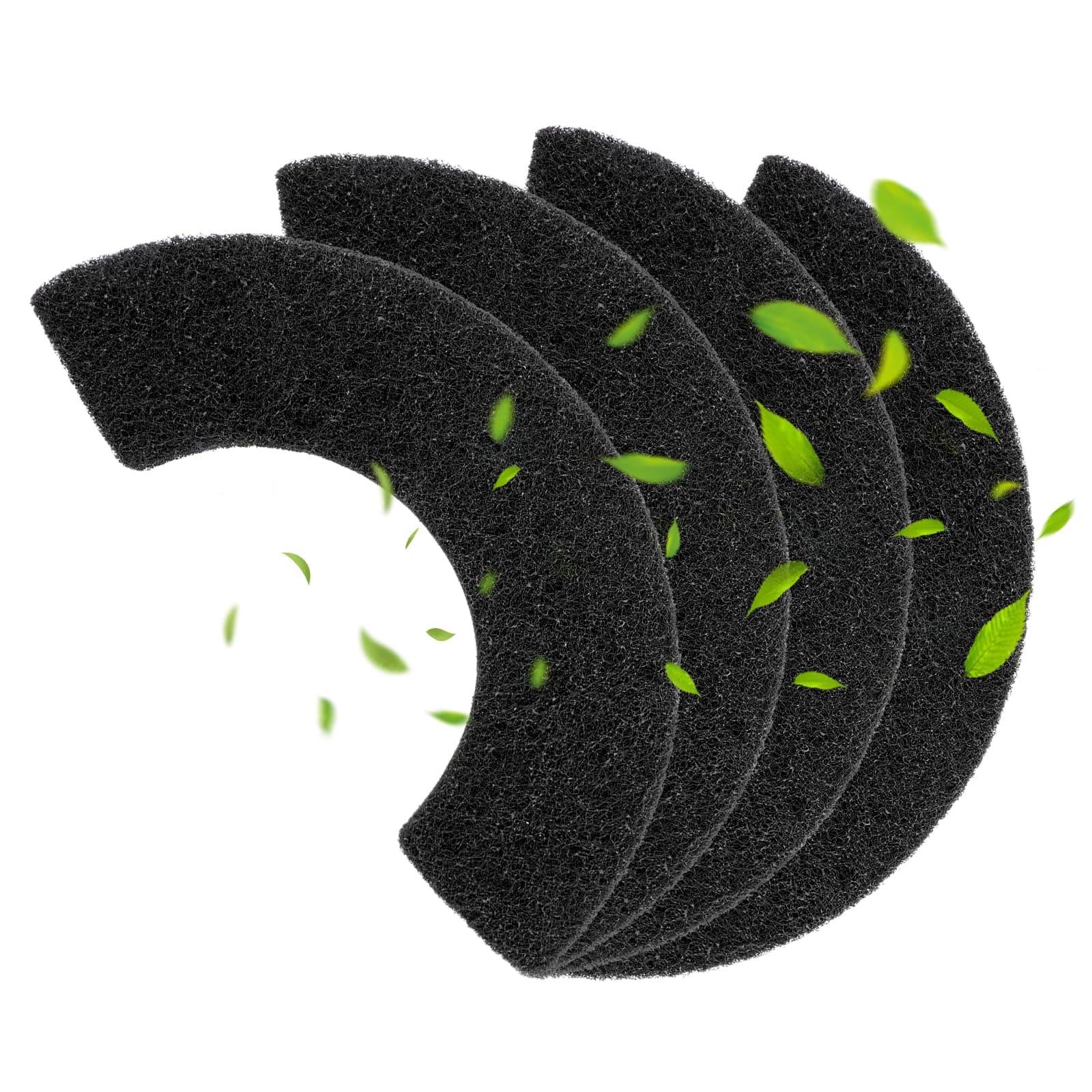 4 Pack 0.5 in Thickness Carbon Filters Compatible with Model 4, Cat Litter Box Filters Replacement to Absorb Odors Control Damp from Pets and Keep Home Fresh