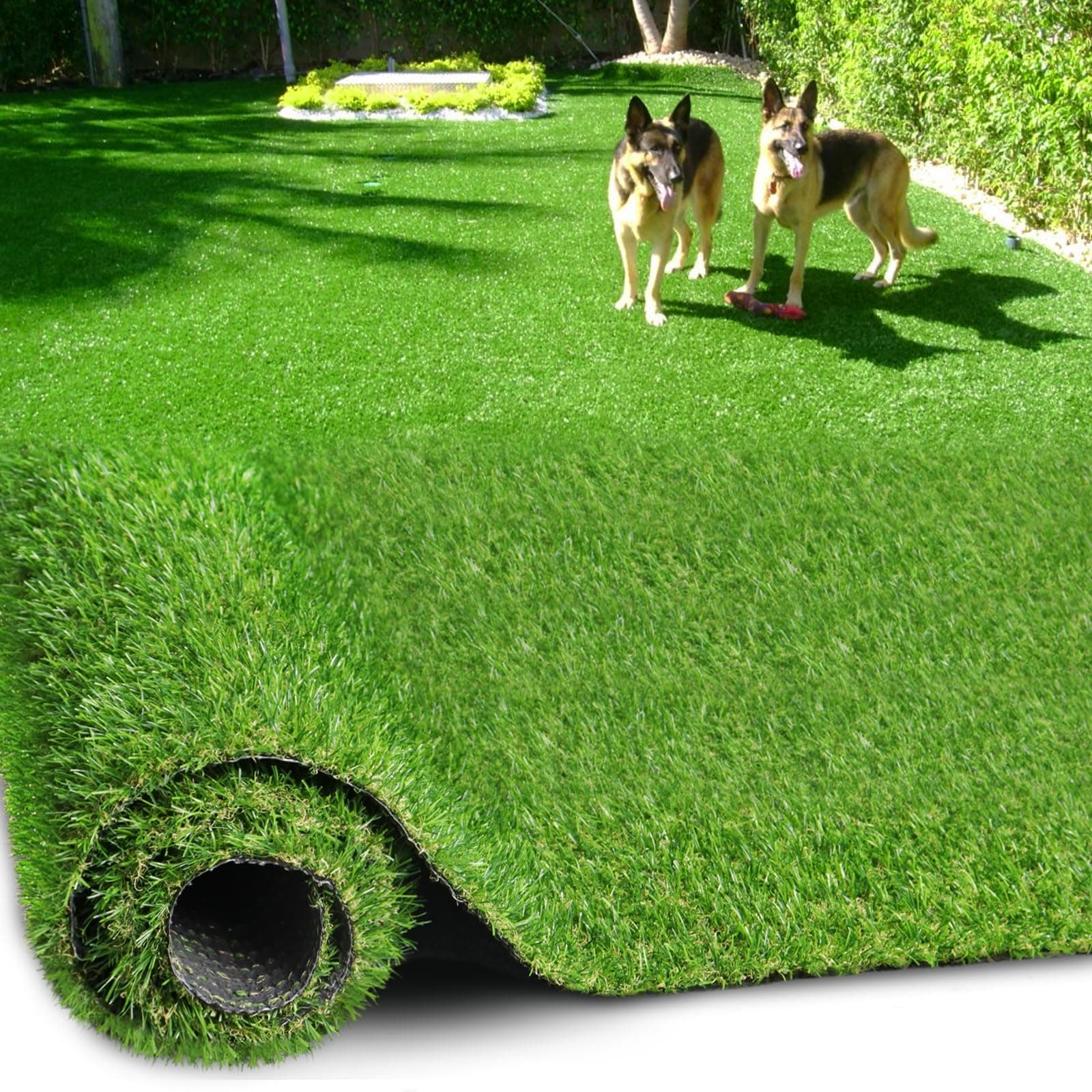 Artificial Turf Grass 4 FT × 56 FT, Realistic Fake Grass Rug with Drainage, 0.8" Height Outdoor Indoor Synthetic Grass Carpet Mat for Dogs, Balcony, Patio, Backyard, Customized