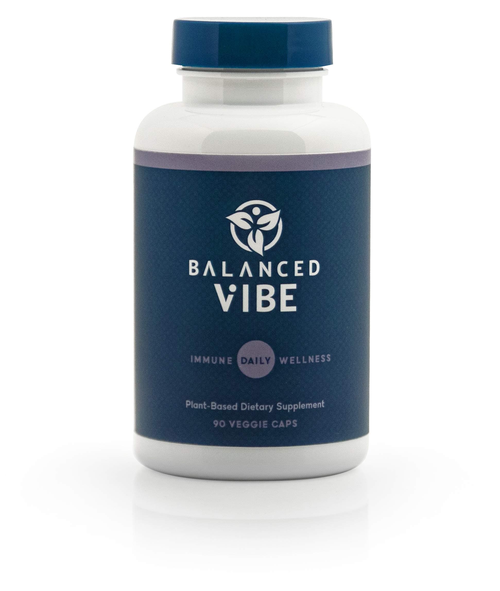 Balanced VibeImmune System + Stress Support - 90 Blendable Capsules. Organic Astragalus, Reishi & Shiitake Mushrooms, Ginseng, Ashwagandha