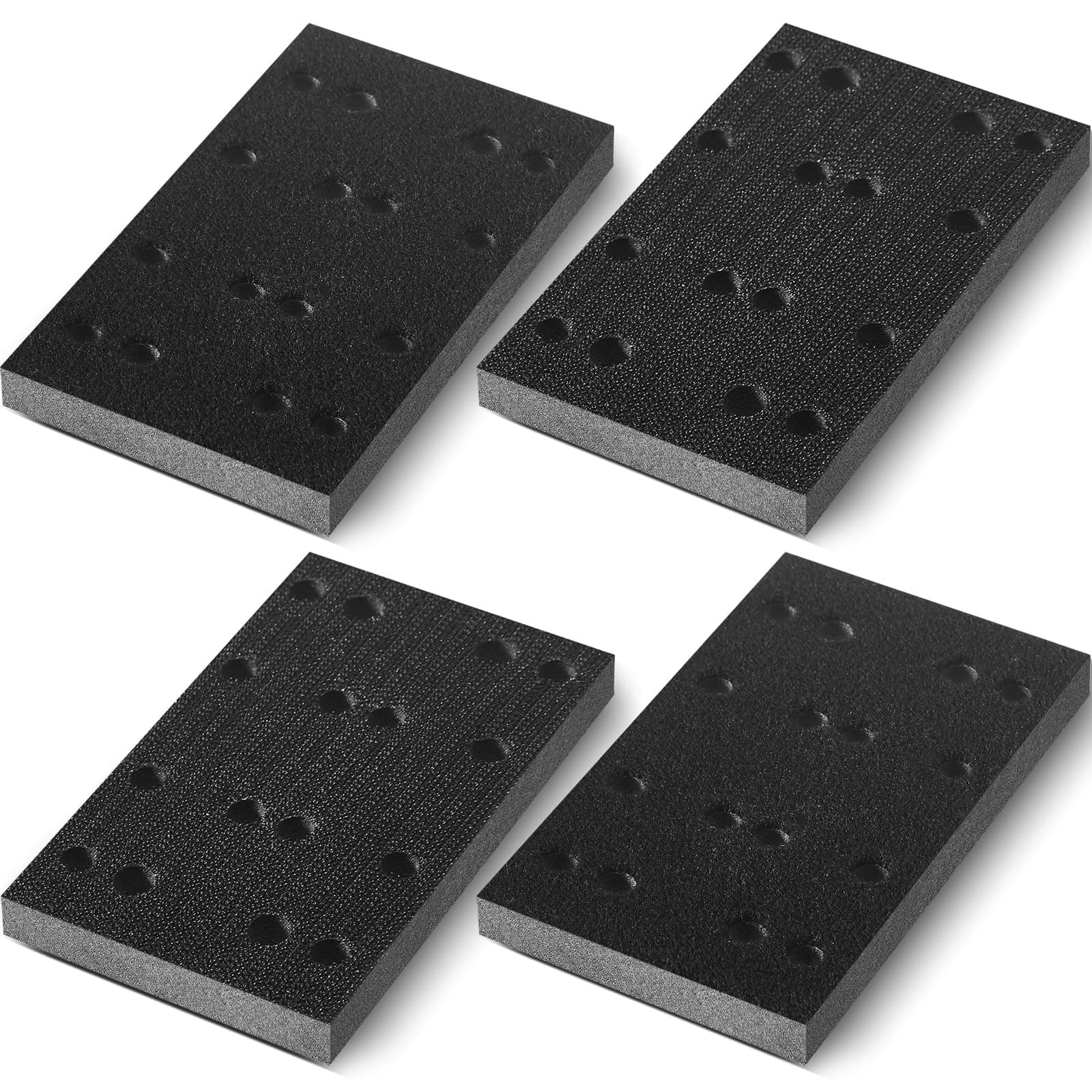 4 Pcs Soft Black Foam Sanding Pads Interface Sander Backing Pad Compatible with Festool RS400 LS130 Sander, 80 x 133 x 12 mm
