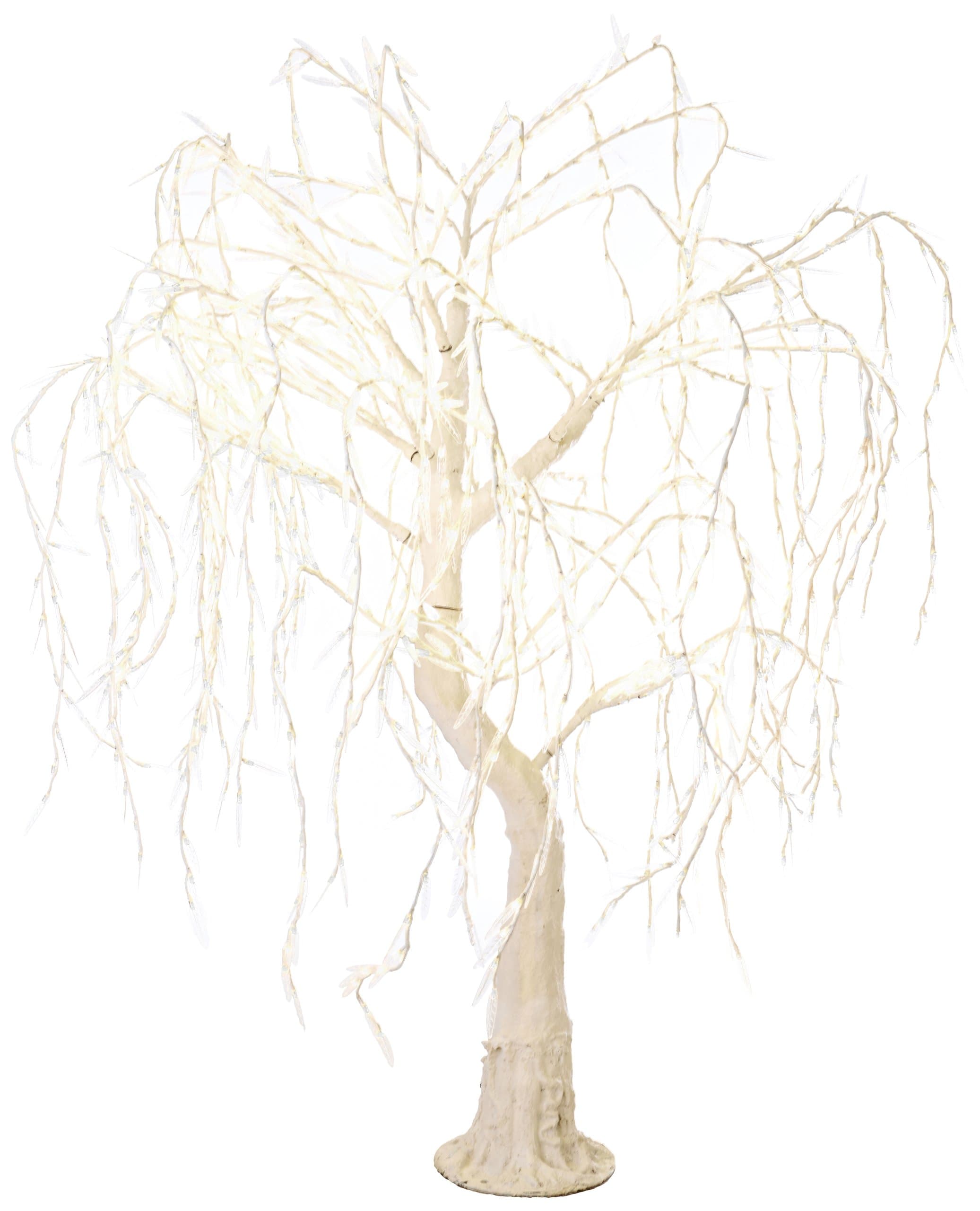 Arclite NBL-TW-190-3 Meadow Weeping Willow Tree, 7' Height, with White Trunk, Clear Crystals and Warm White Lights