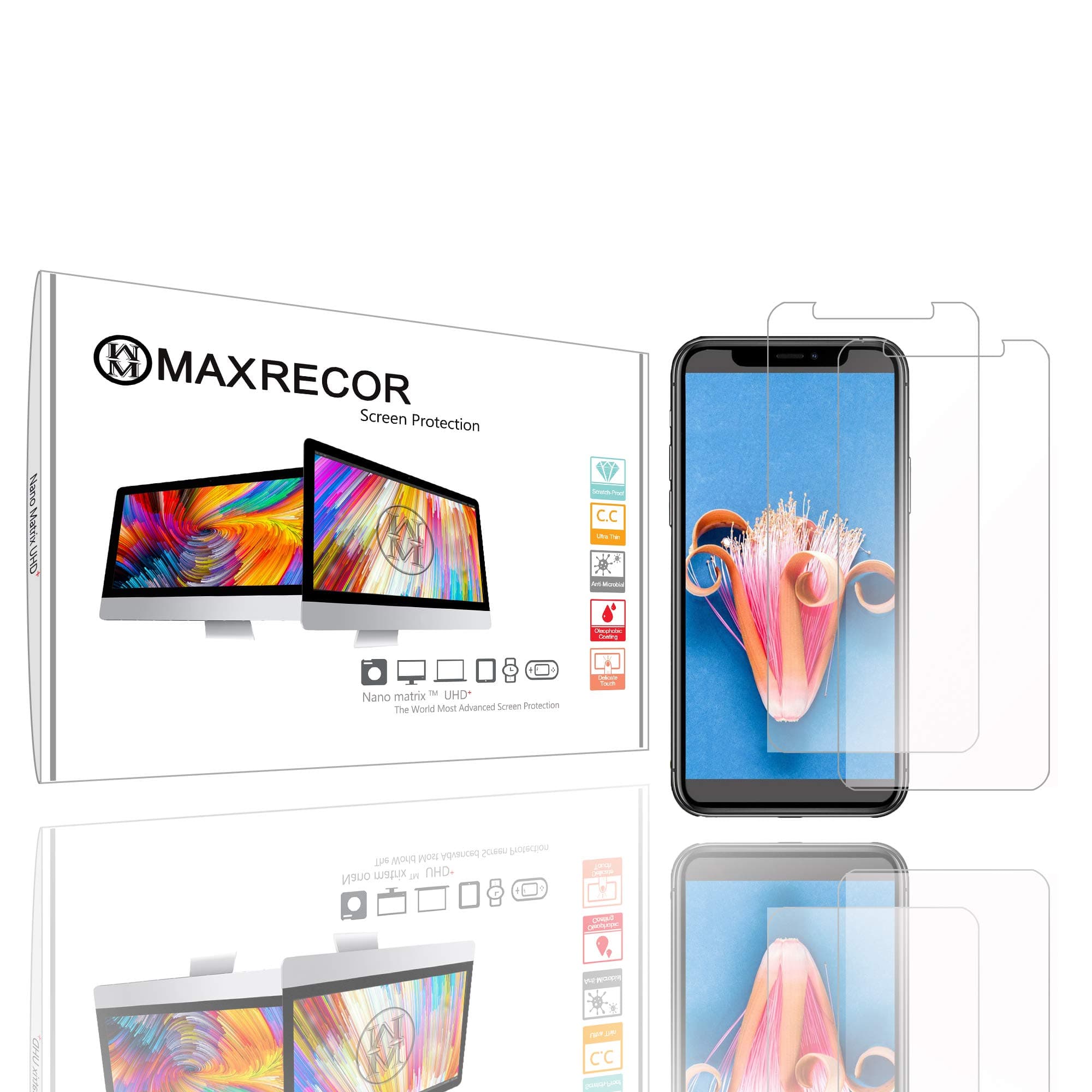 Screen Protector Designed for Fujitsu Loox N560 PDA - Maxrecor Nano Matrix Anti-Glare (Dual Pack Bundle)