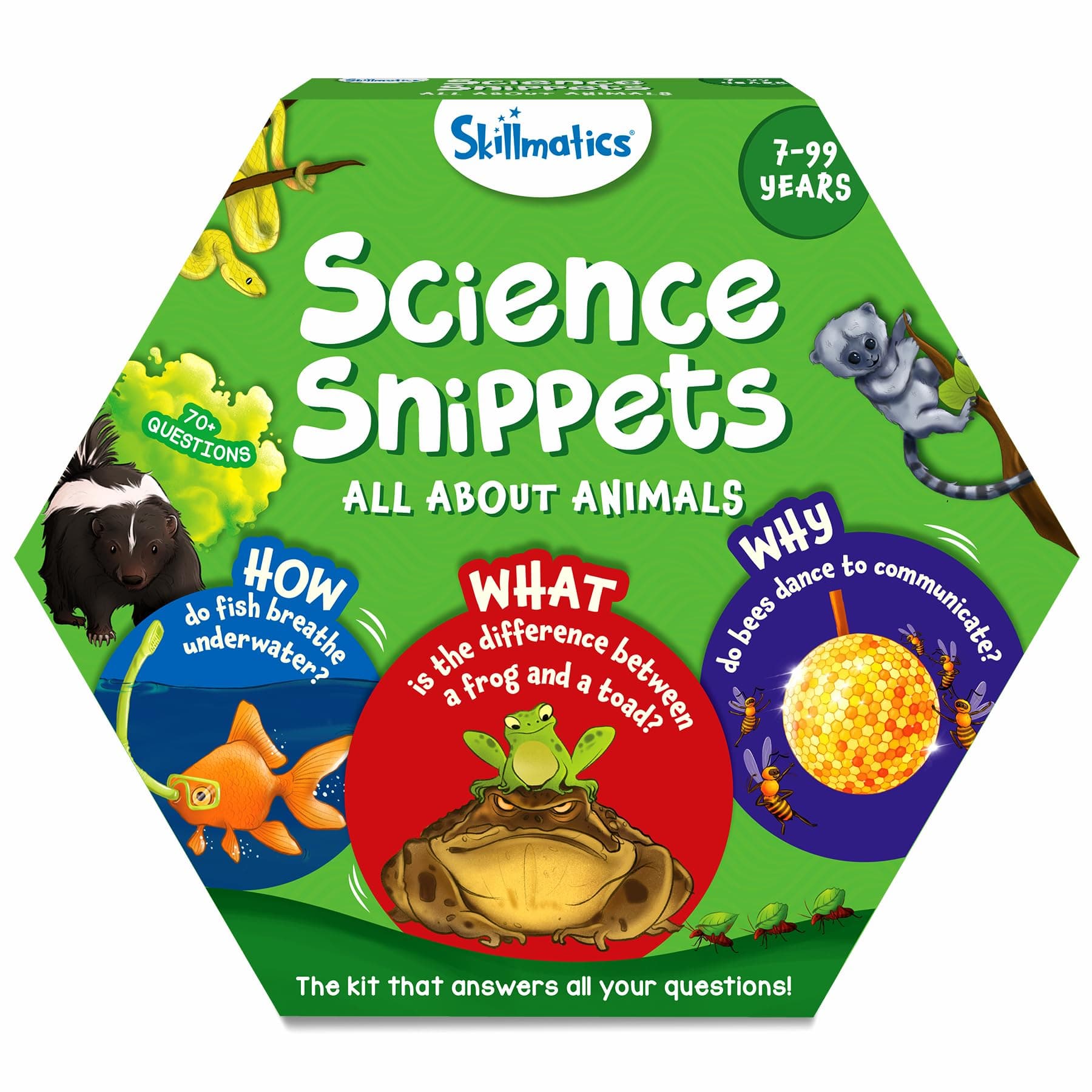 Skillmatics Flash Cards - Science Snippets Animals, STEM Learning Educational Toys & Learning Aids for Kids, Gifts for Boys & Girls Ages 7, 8, 9 & Up, Homeschool, Classroom & Travel Activity