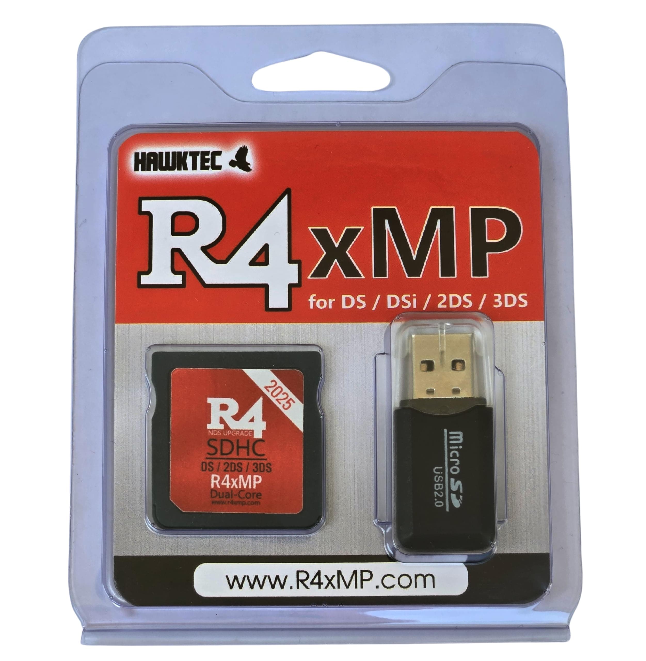 R4 2025 R4xMP SDHC Dual Core Update Adapter Memory Card for NDS DS DSI 2DS 3DS New 2DS New 3DS XL, No Timebomb