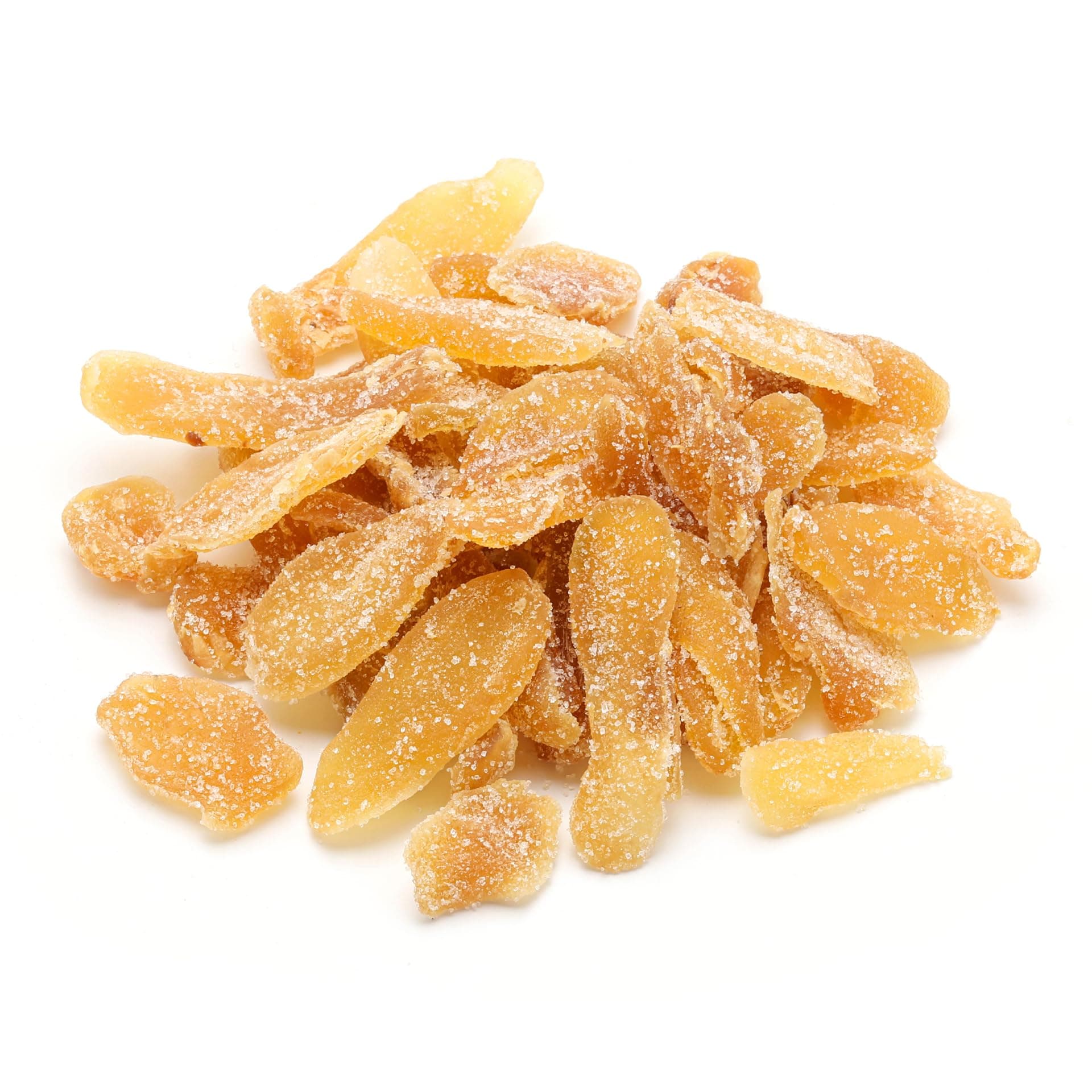 NUTS U.S. - Dried Crystallized Ginger Slices | All Natural and Non GMO | No Artificial Colors or Ingredients | Sugar Coated Chewy Flavor | Packed in Resealable Bag (Unsulfured 2 LBS)