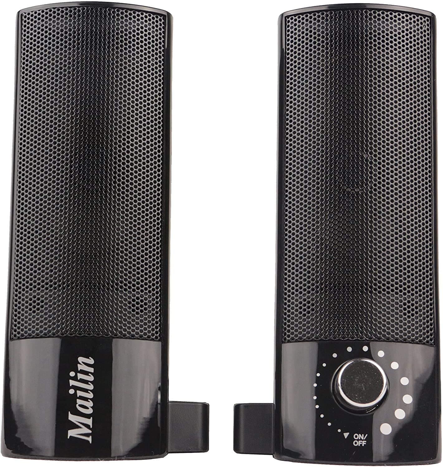 PC Speakers Computer Speaker Laptop Speaker USB Power Supply 3.5mm Stereo Input 5 Watts RMS Total Power with Volume Control (Black) (2057)