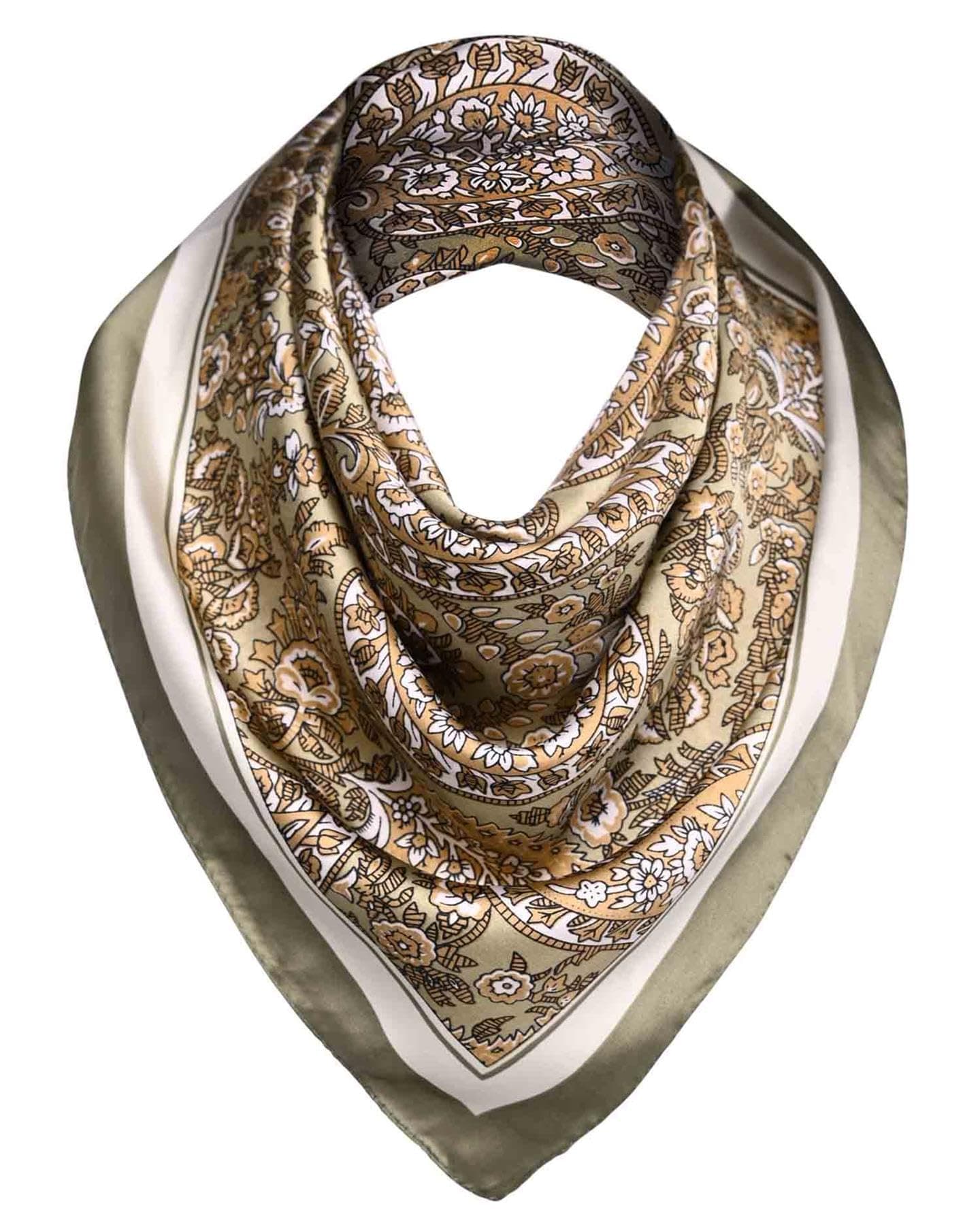 Basic SensePaisley Satin Square Scarf Head Wrap Scarves
