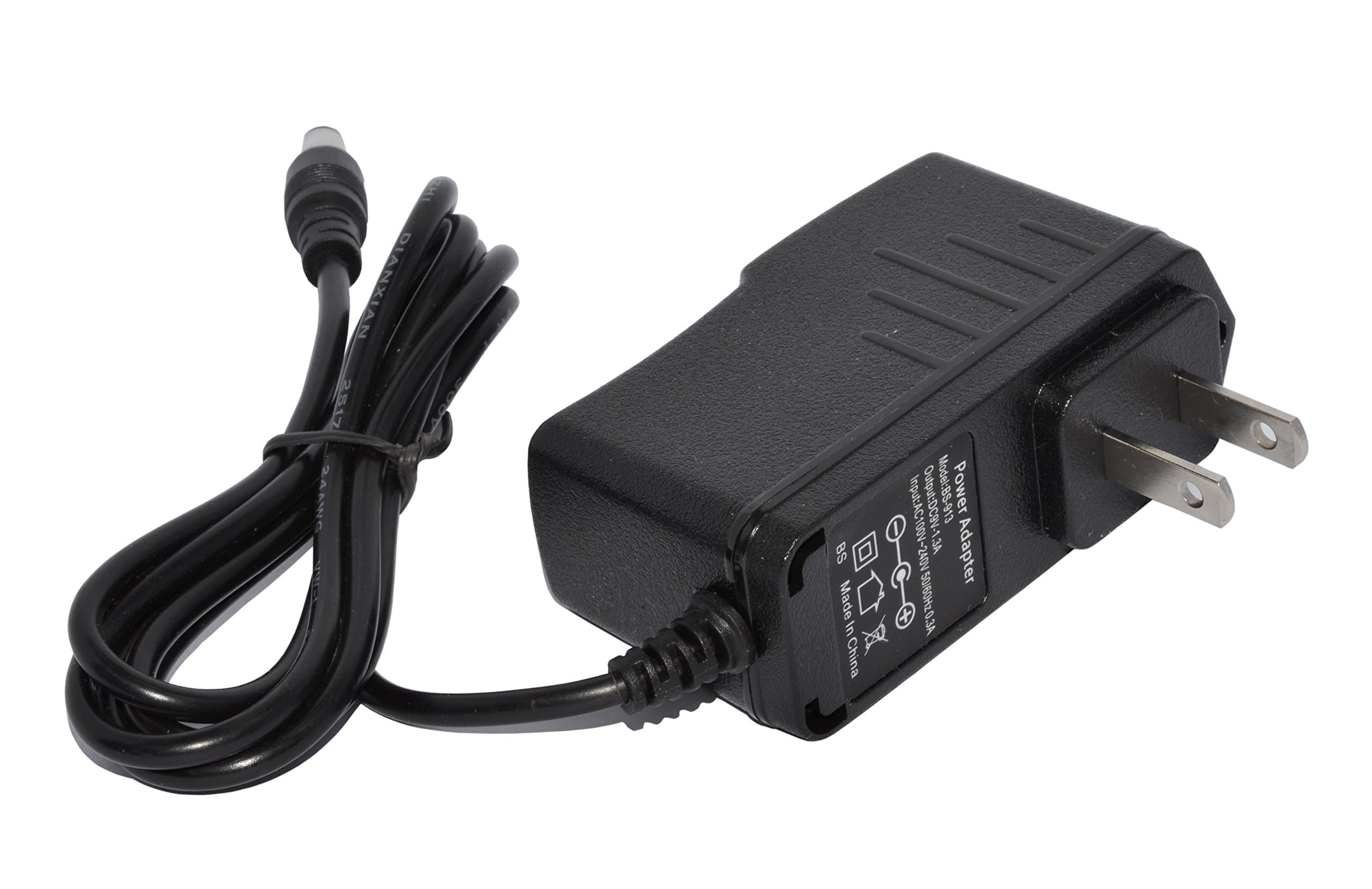 Excelity DC 9V 1.3A Wall Charger 5.5x2.1mm Tip With 8 Selectable Tips