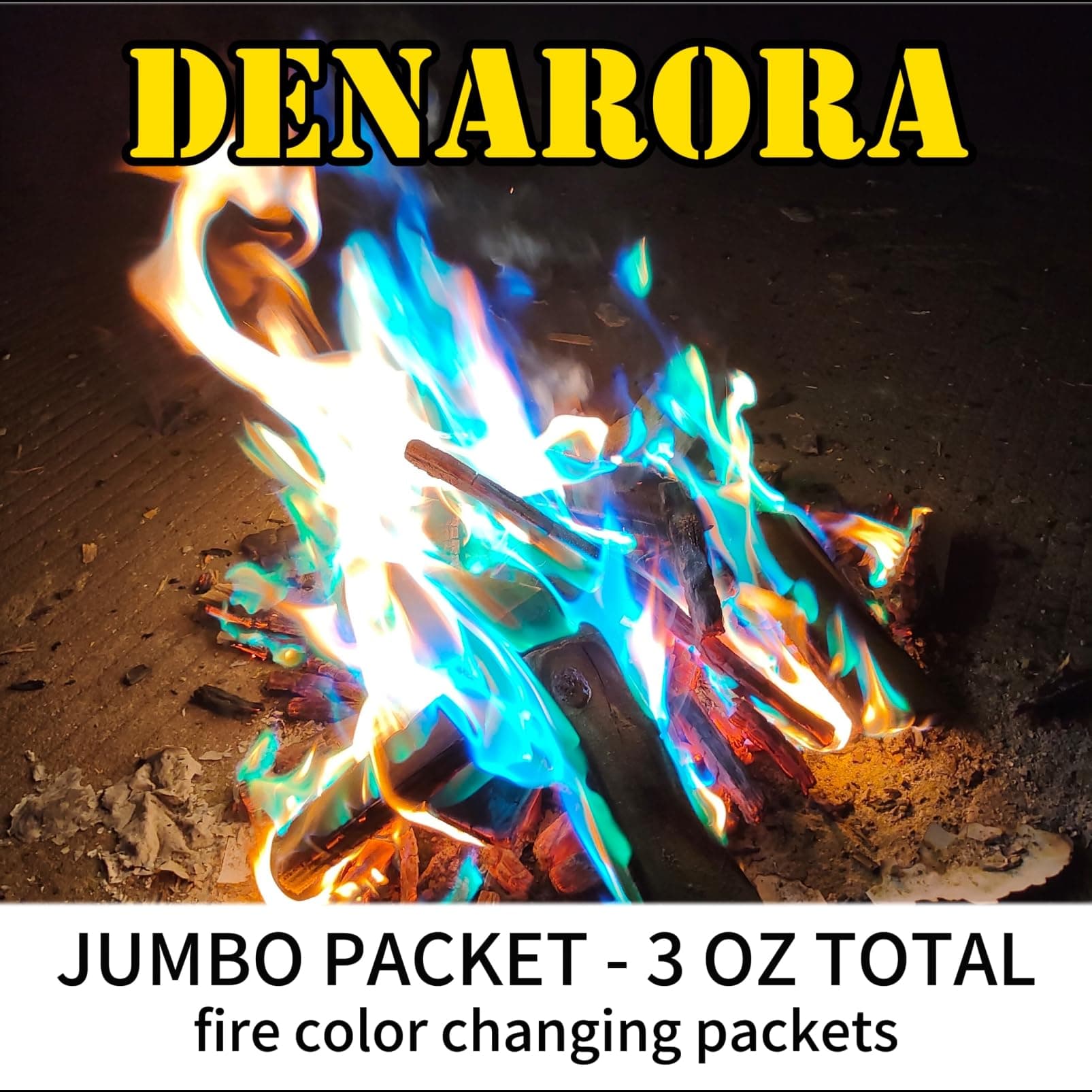 Flames Fire Color Changing Packets Fire Pit for Outside Wood Burning Fireplace Chiminea Campfire, Cool Camping Accessories Stocking Stuffers for Adult & Kids - 2 Pack