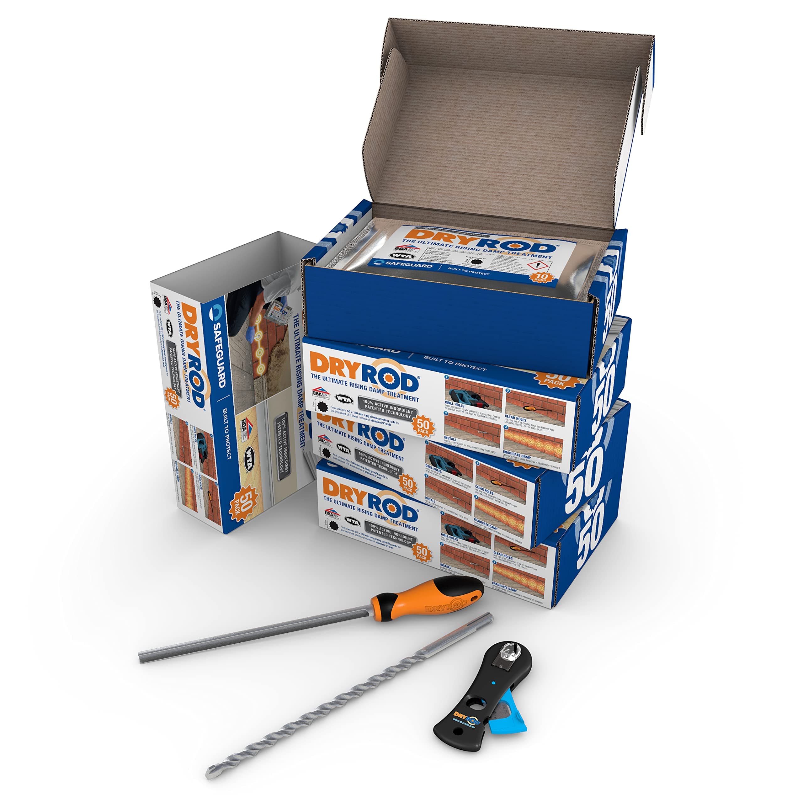 Damp Proofing Rods DPC Kit: Treats 79ft (9" Wall) - 20+ Years DIY Rising Damp Treatment