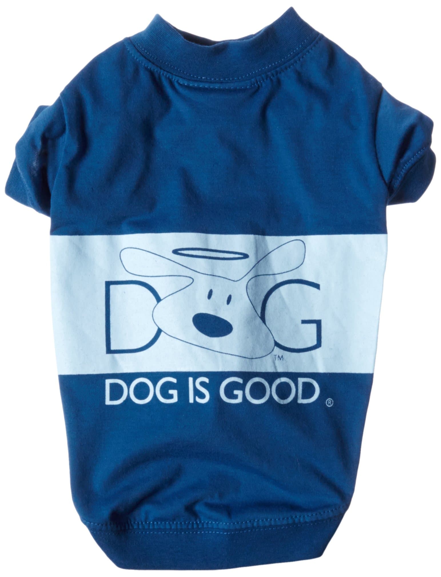 DogIsGood Halo Dog Tee, Small/Medium, Blue