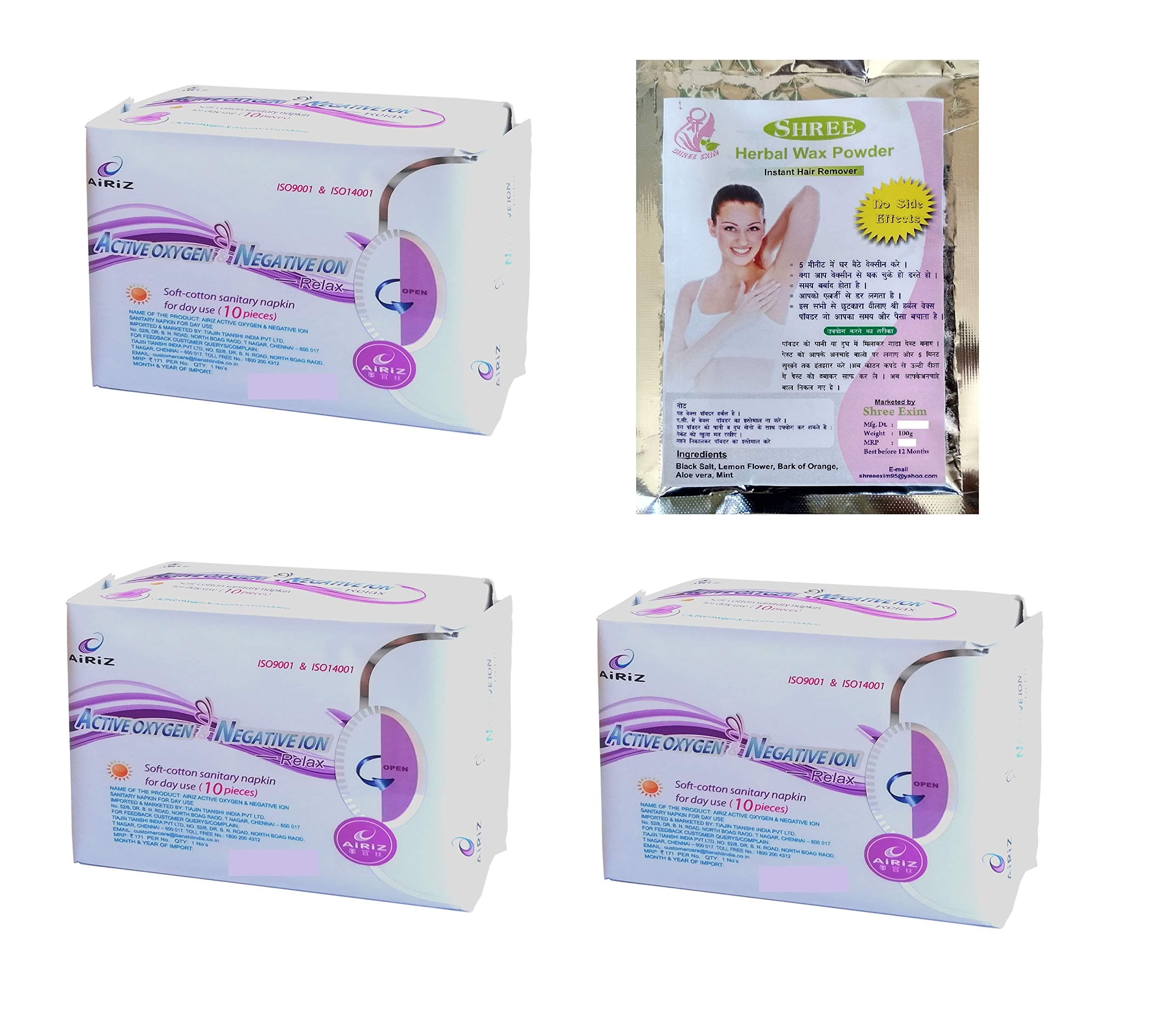 Airiz Active Oxygen & Negative Ion Sanitary Pad (Pack of 3)