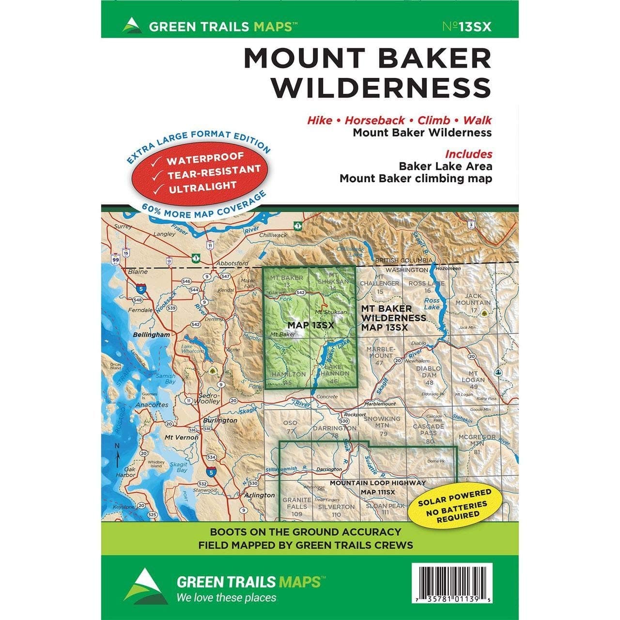 Green Trails Maps, Mount Baker Wilderness Climbing, 13S