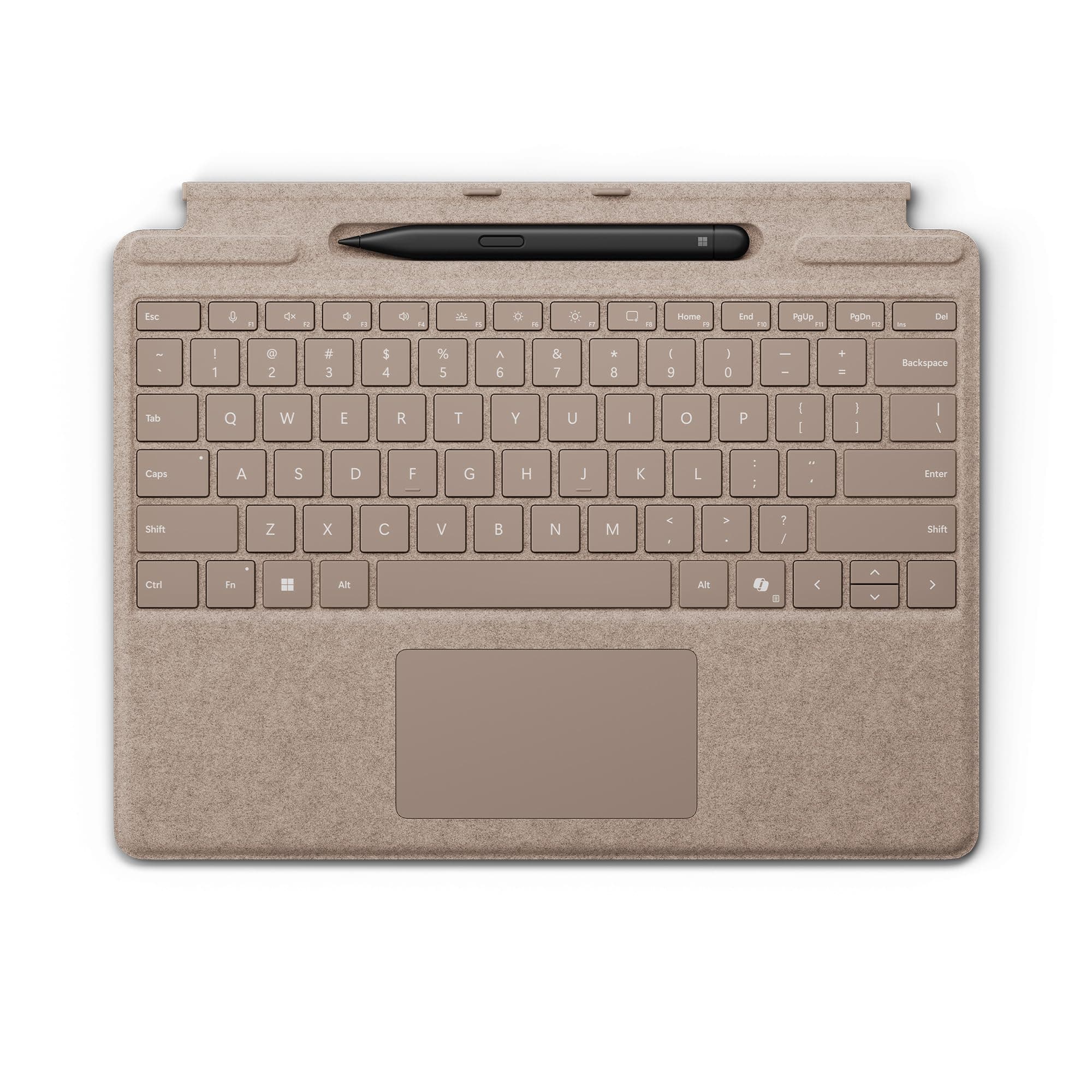 Surface Pro Keyboard with Slim Pen 2 Bundle for Pro 9 and Pro 8, Alcantara Material, Dune