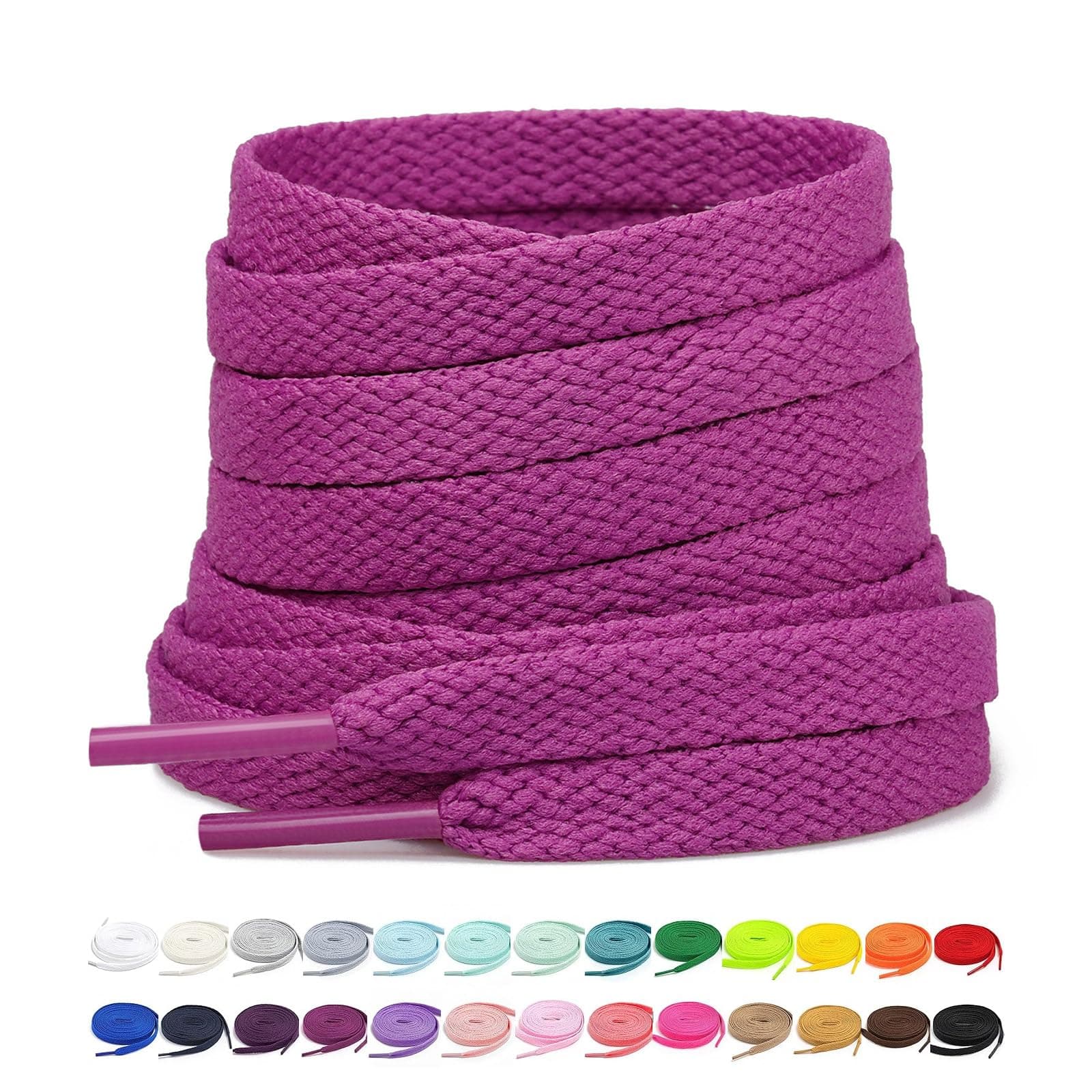 Stepace [2 Pairs Flat Shoe Laces for Sneakers 30"-72" Length 26 Color Shoelaces